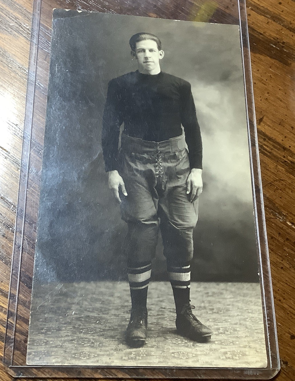 1906 Football Player Postcard, Unknown Team, Player
