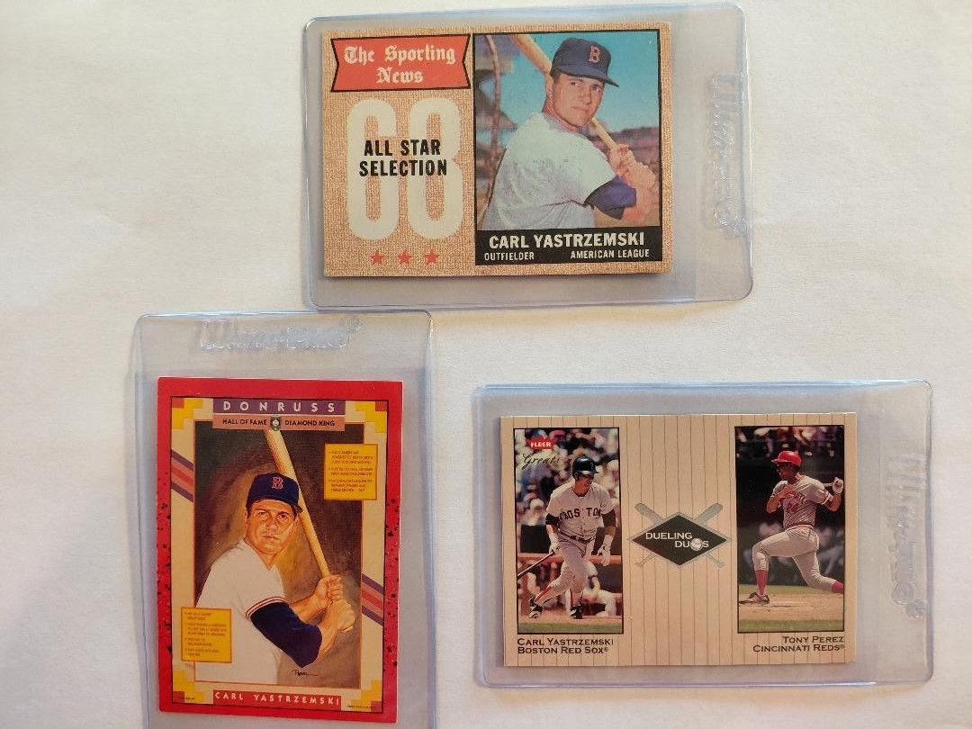 Carl Yastrzemski Yaz 3-card lot – Boston Red Sox – 1968 – 2002