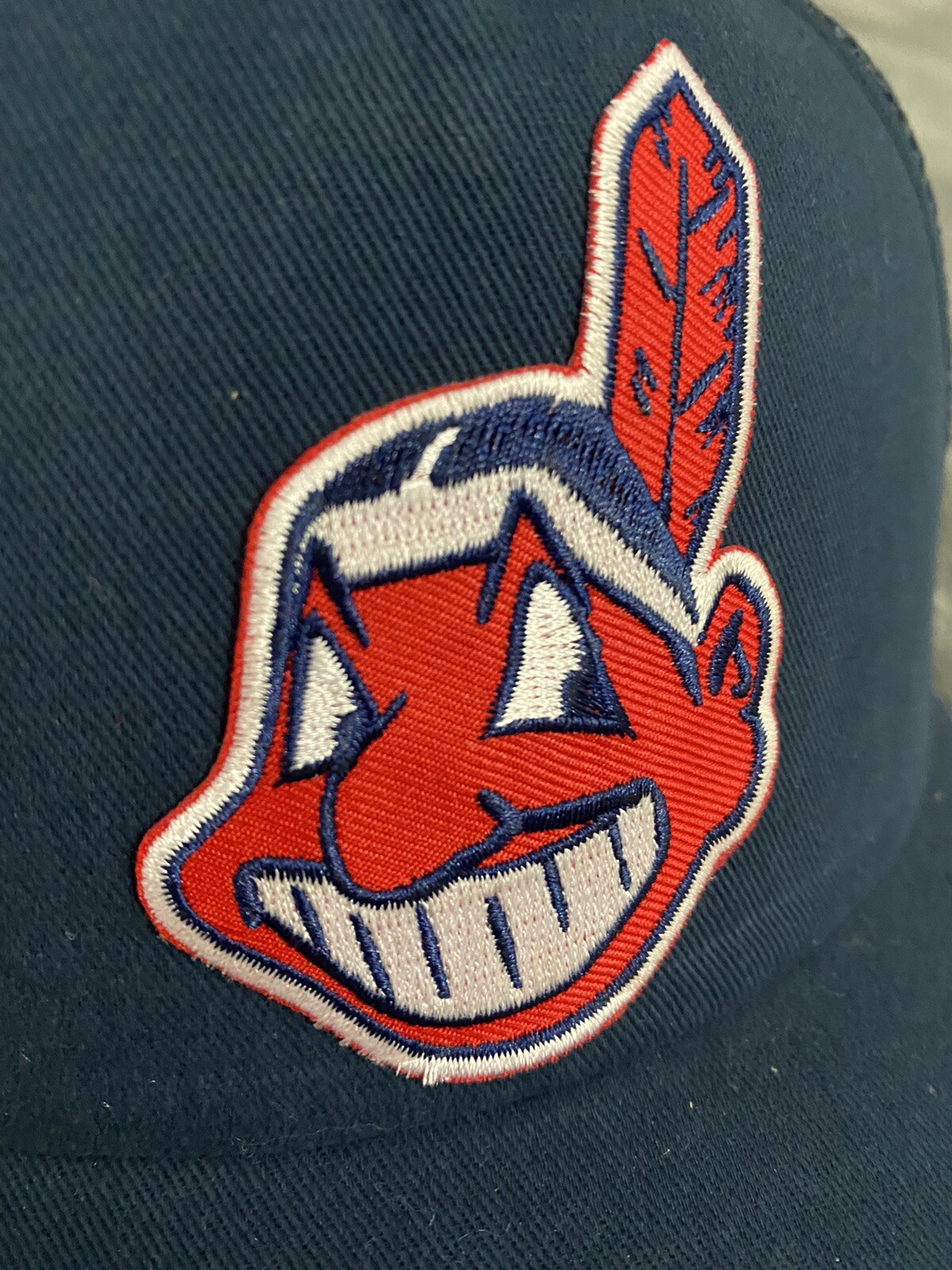 ⚾️VINTAGE THROWBACK CLEVELAND INDIANS CHIEF WAHOO BLUE TRUCKER HAT CAP NEW ⚾️