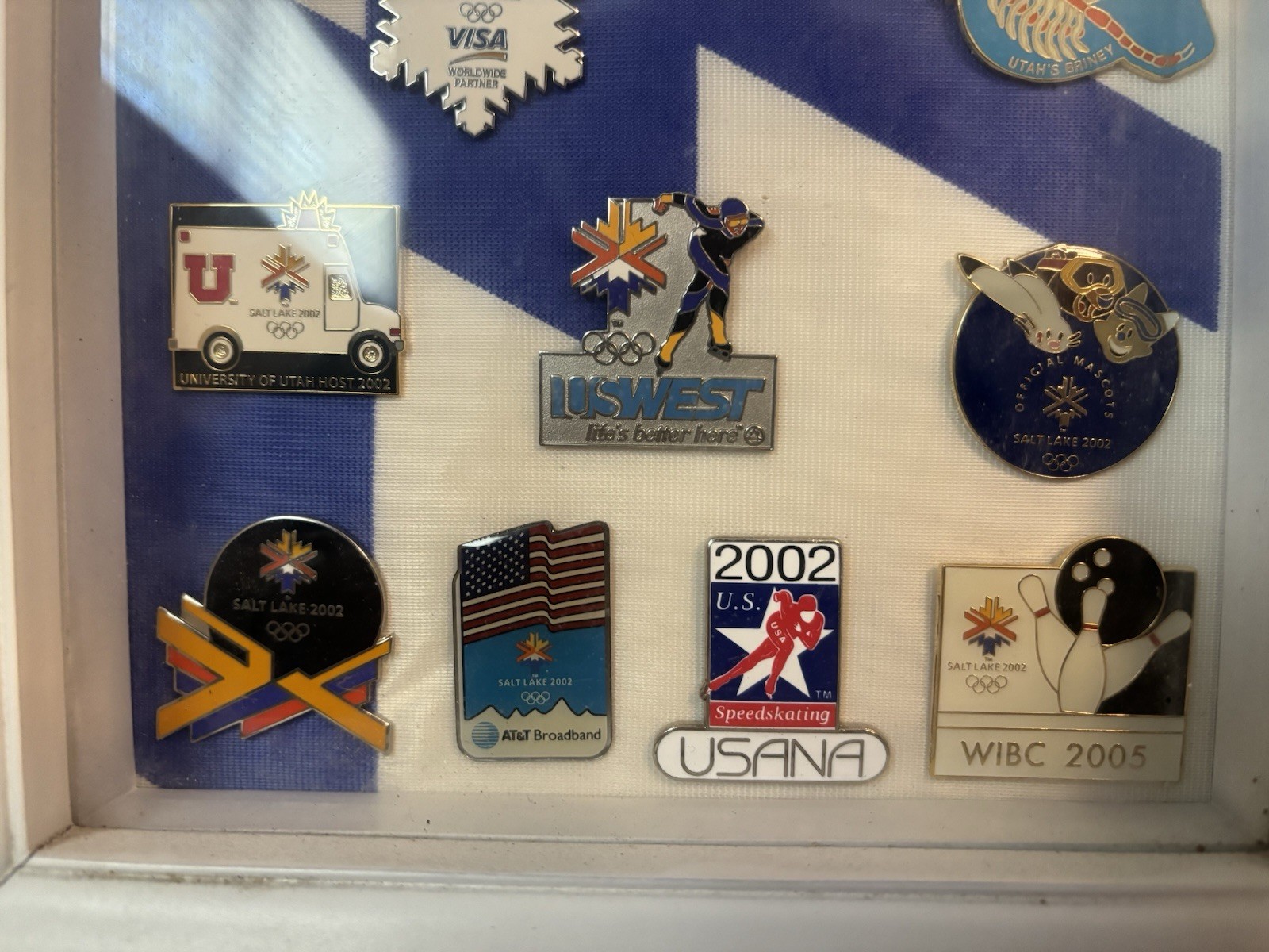 Utah 2002 Winter Olympics Pin Collection In Custom Frame SLC Design 14 Total Lot