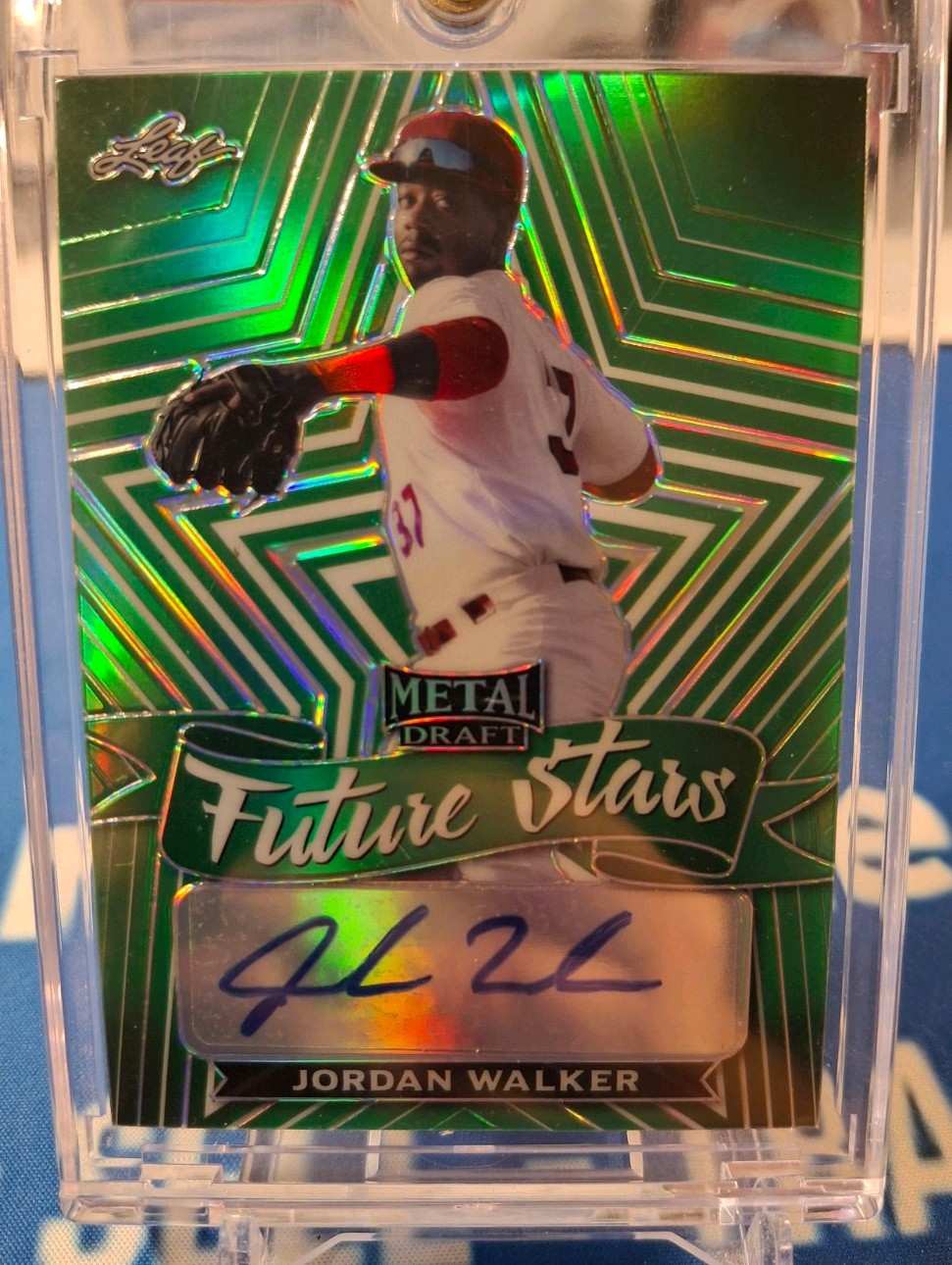 2021 Leaf Metal Draft Jordan Walker Future Stars Green Auto #1/10 – #FS-JW1