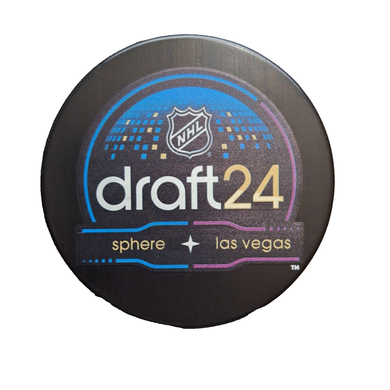 2024 NHL Draft Las Vegas Sphere Logo Hockey Puck