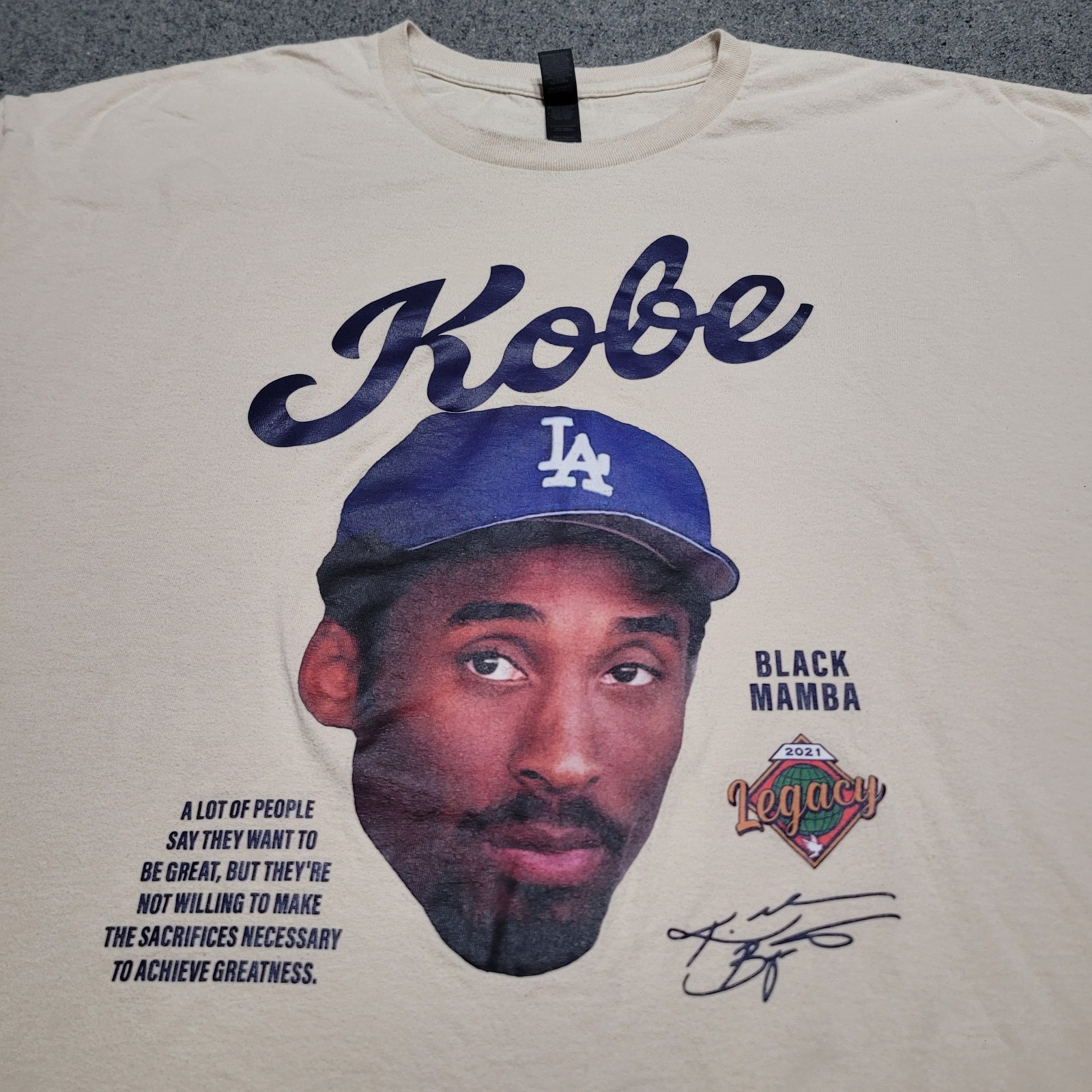 Los Angeles Dodgers Shirt Mens 3XL XXL Kobe Bryant Black Mamba Crewneck 2021