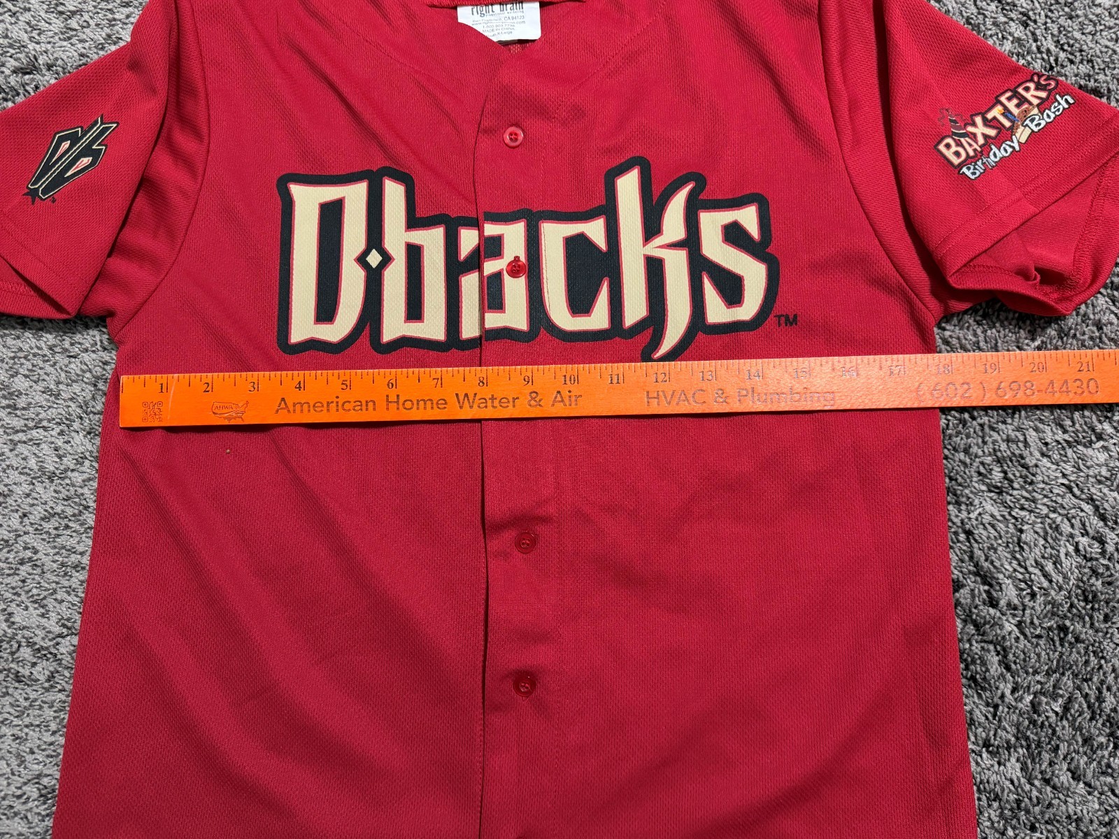 SEALED AZ Diamondbacks Baxter Birthday Bash Jersey 2010 Kids Only SGA – Youth XL