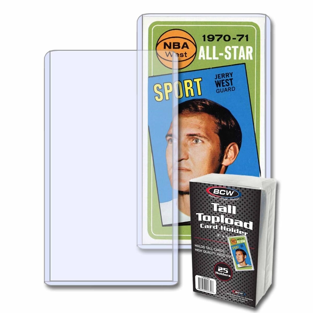 25 BCW Topload Rigid Clear Plastic Holders Tall Trading Cards 3×5 New Pack of 25