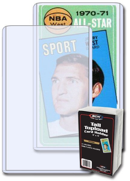 Pack of 25 BCW Gameday / Widevision / Tall Card Hard Plastic Topload Holders