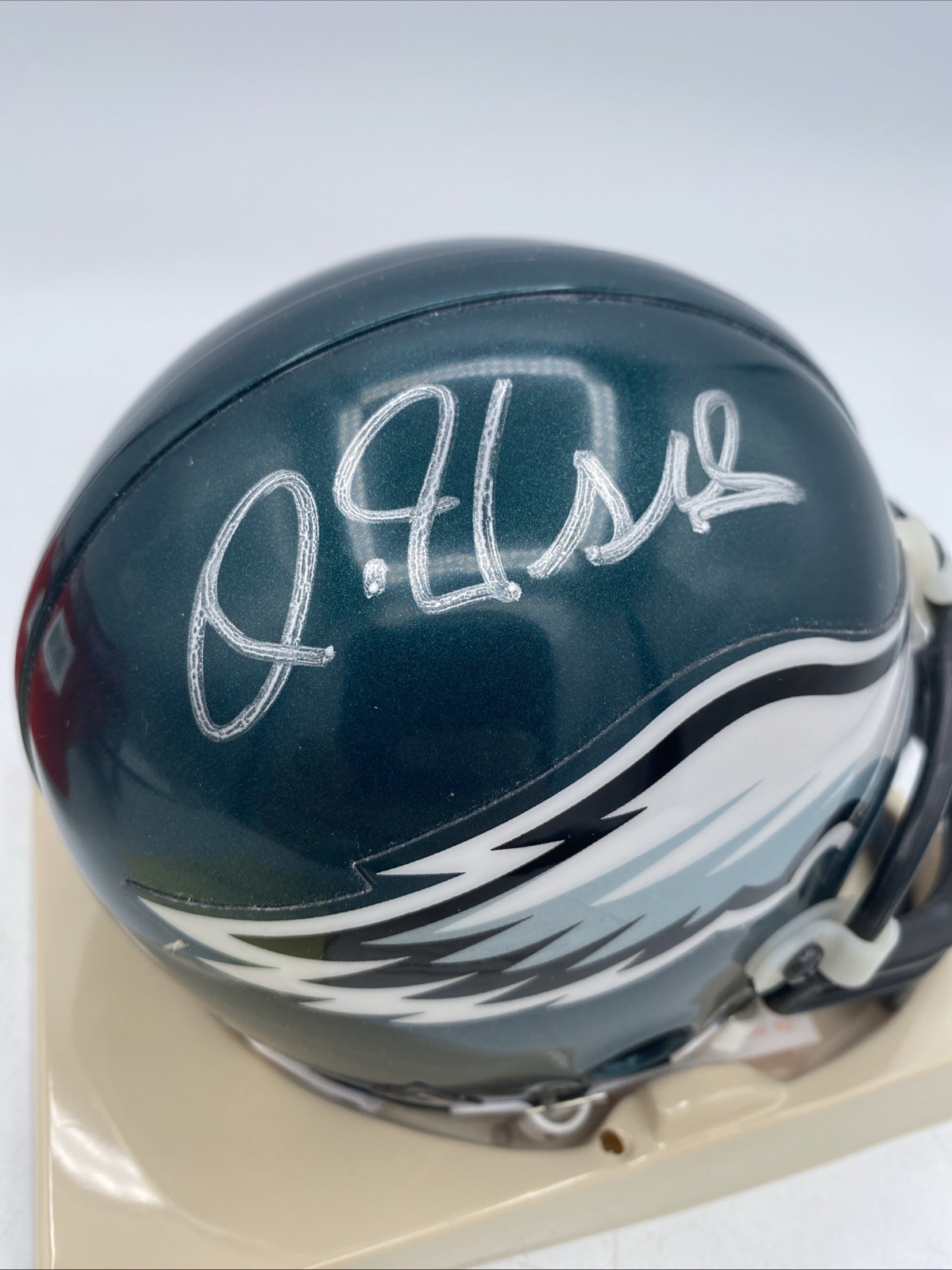 Riddell Philadelphia Eagles NFL Mini Helmet Green White Black UNKNOWN SIGNATURE