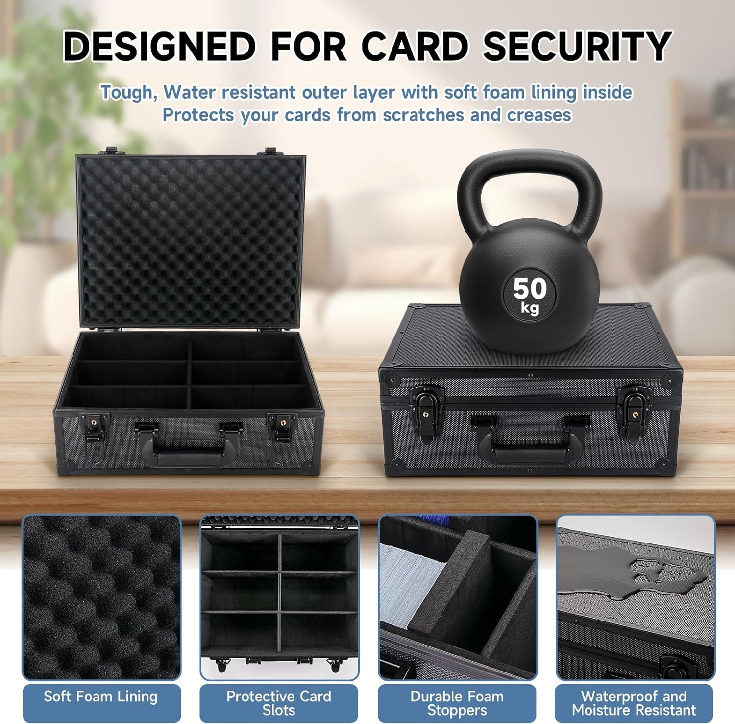 Large Capacity Card Storage Box with Foam Protection for 600+ Toploader Cards