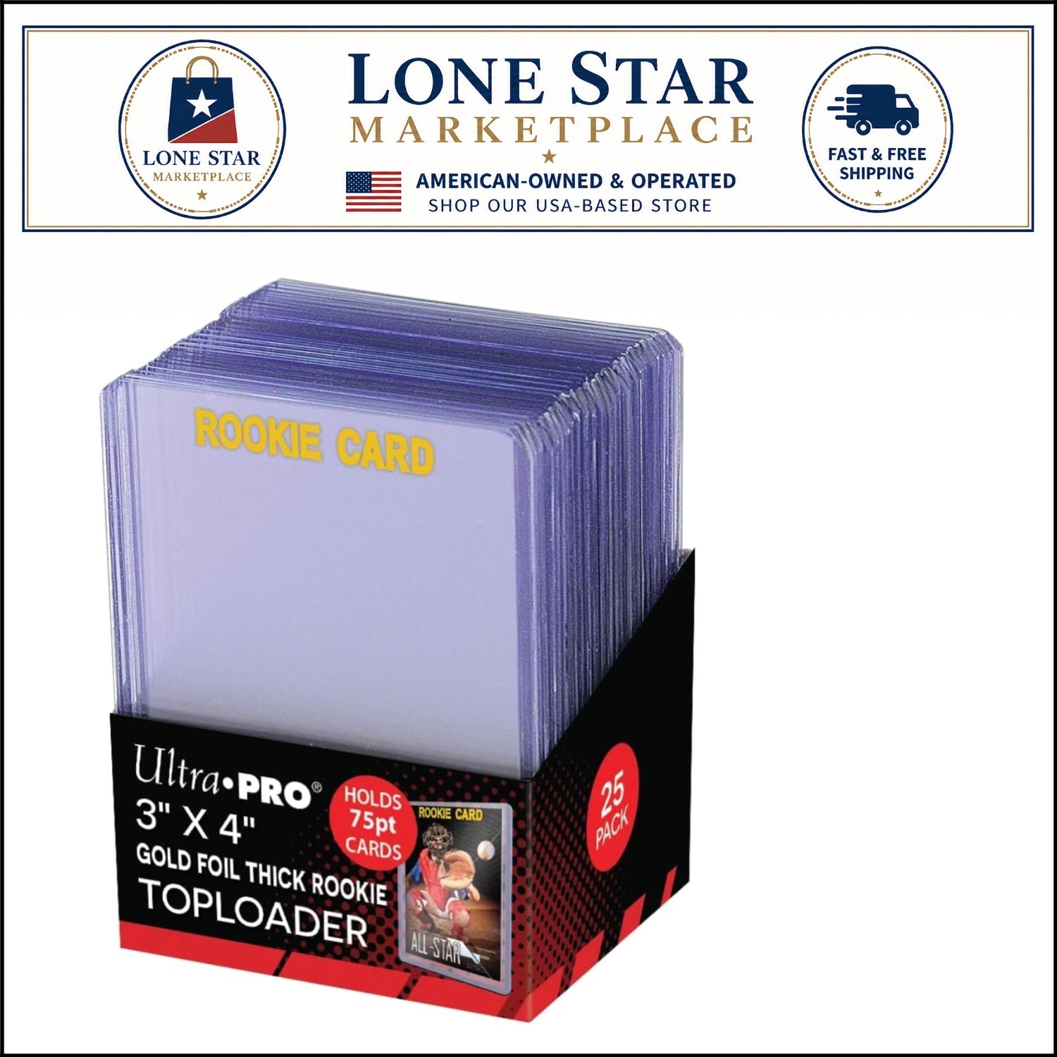 Ultra Clear 3″ x 4″ Toploaders – Thick 75PT Protection, 25 Pack for Collectors