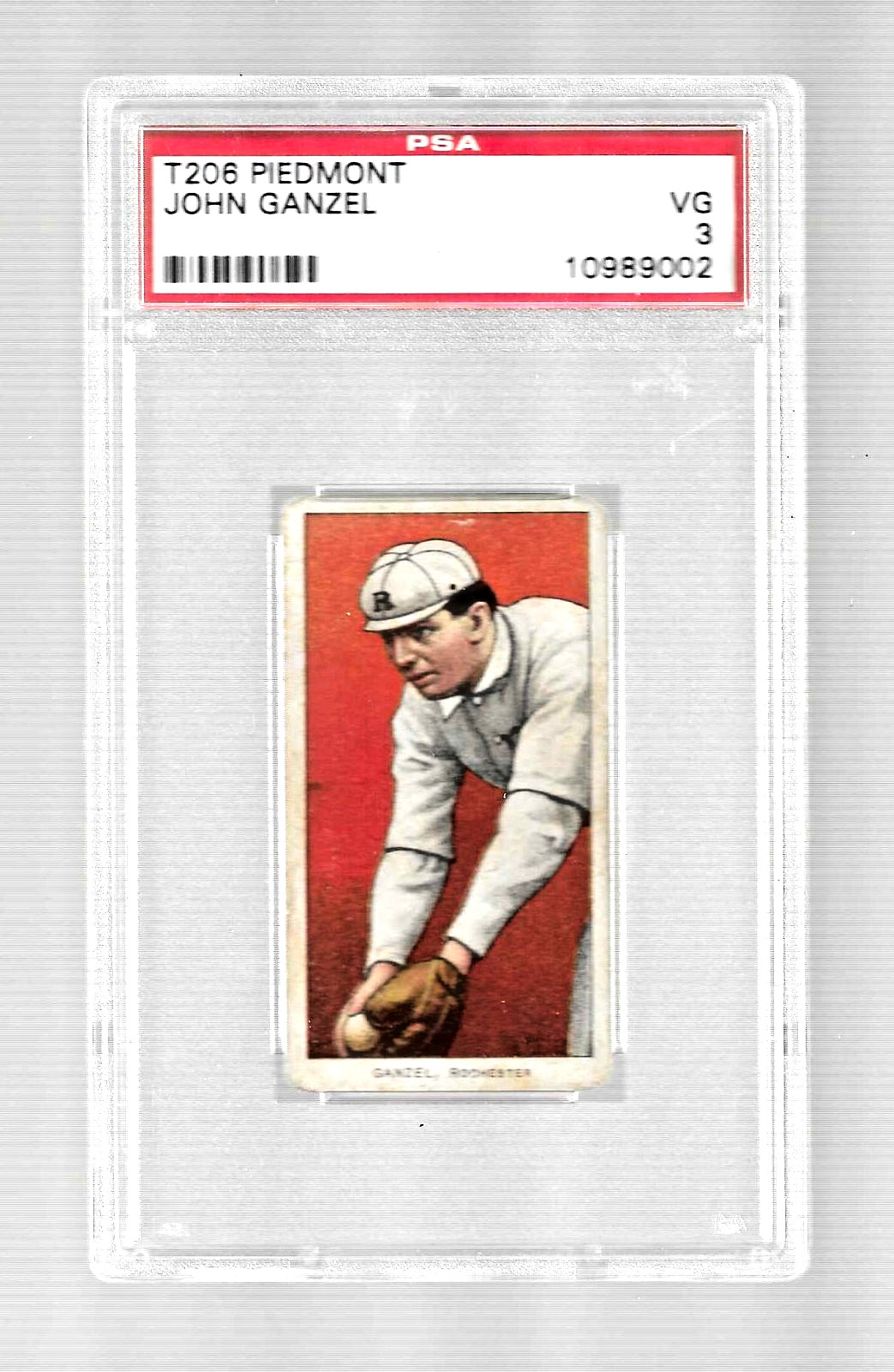 1909-11 T206 PIEDMONT 350 TOBACCO BASEBALL CARD PSA 3 JOHN GANZEL ROCHESTER