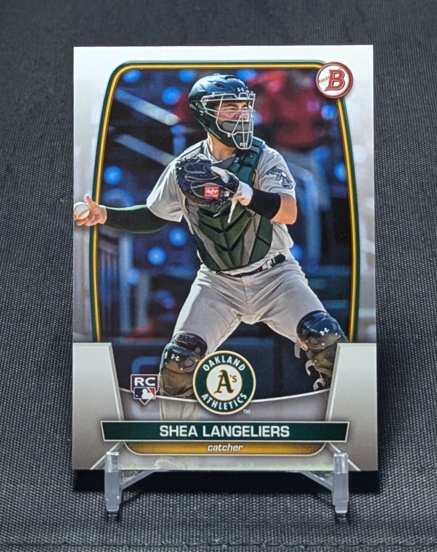 Shea Langeliers Rookie RC 2023 Bowman Baseball Card #3 Oakland Athletics