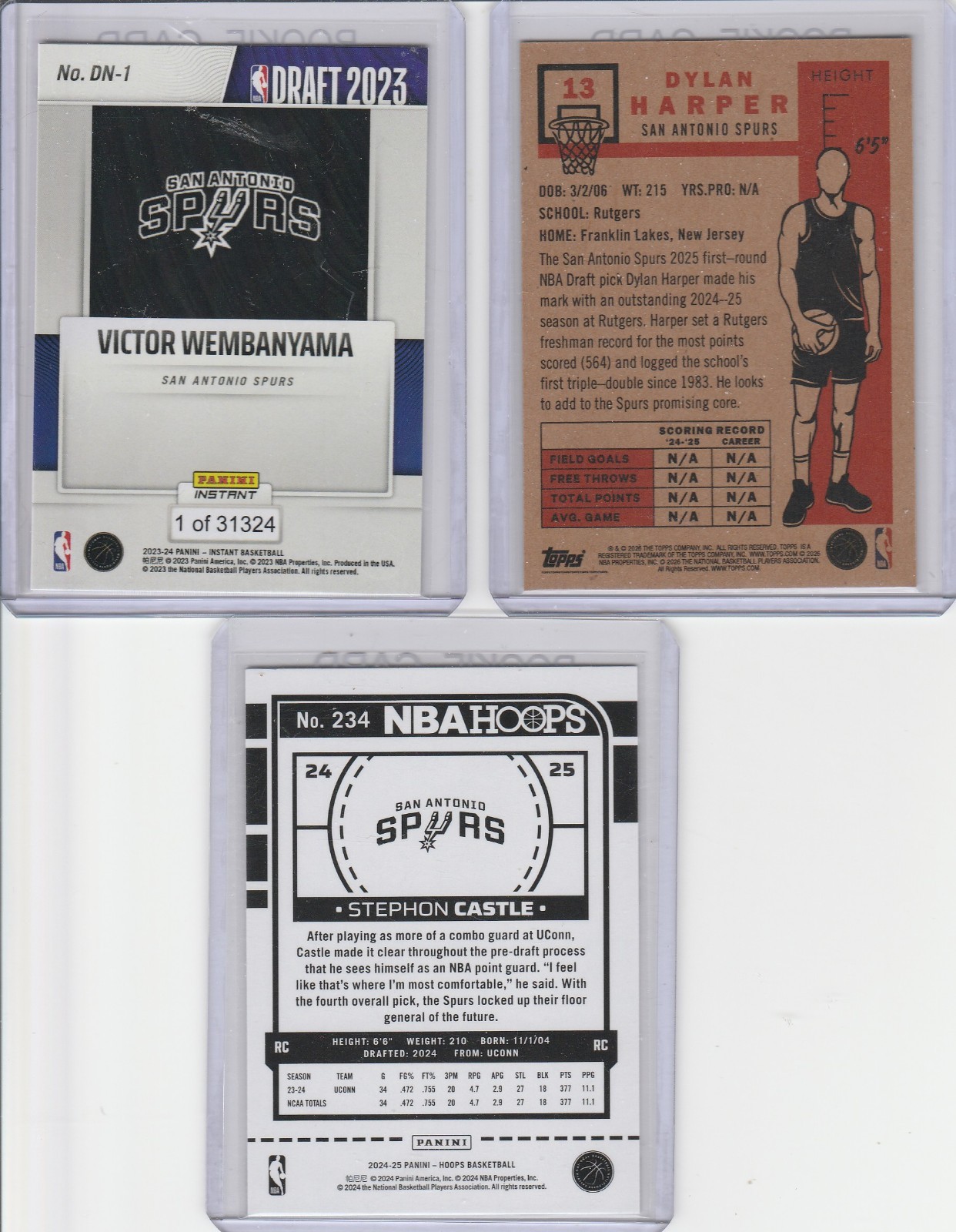 2023-24 Panini Instant Draft /31324 Victor Wembanyama #DN-1 + Harper & Castle RC