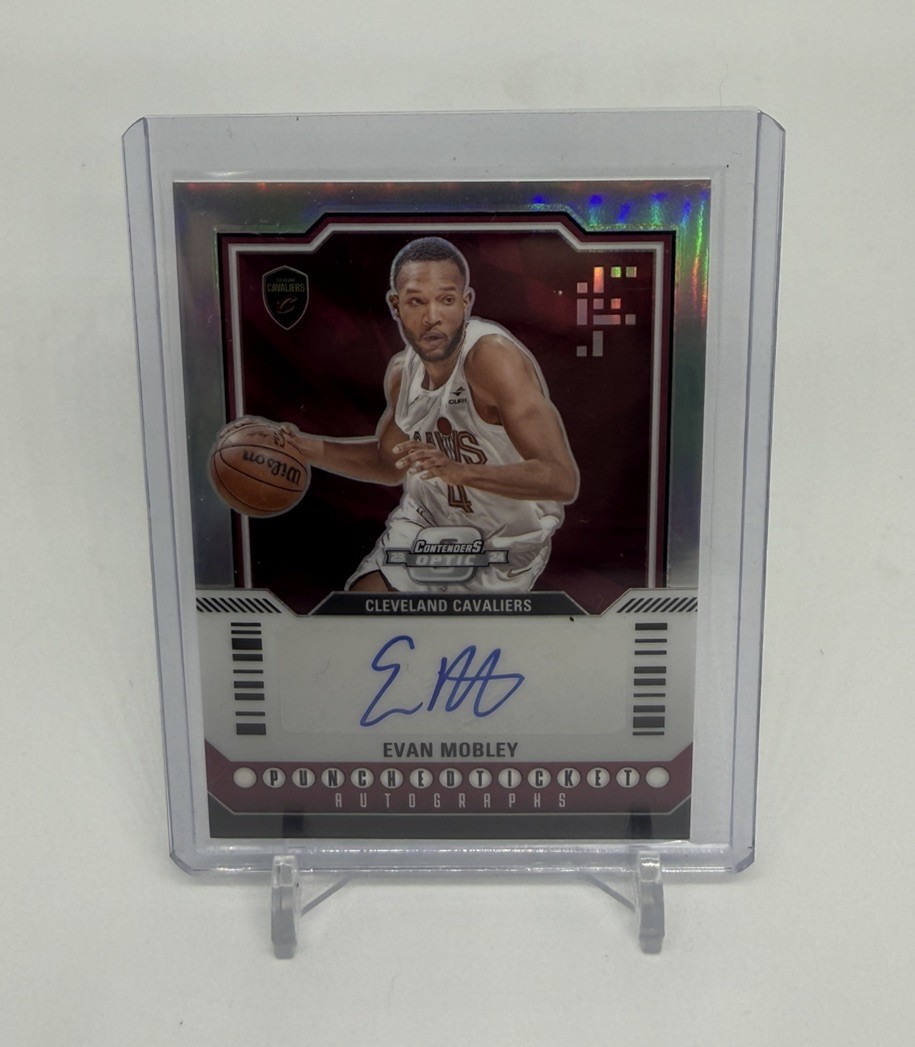 2023-24 Panini Contenders Optic #PT-EMC EVAN MOBLEY Punched Ticket Auto /125