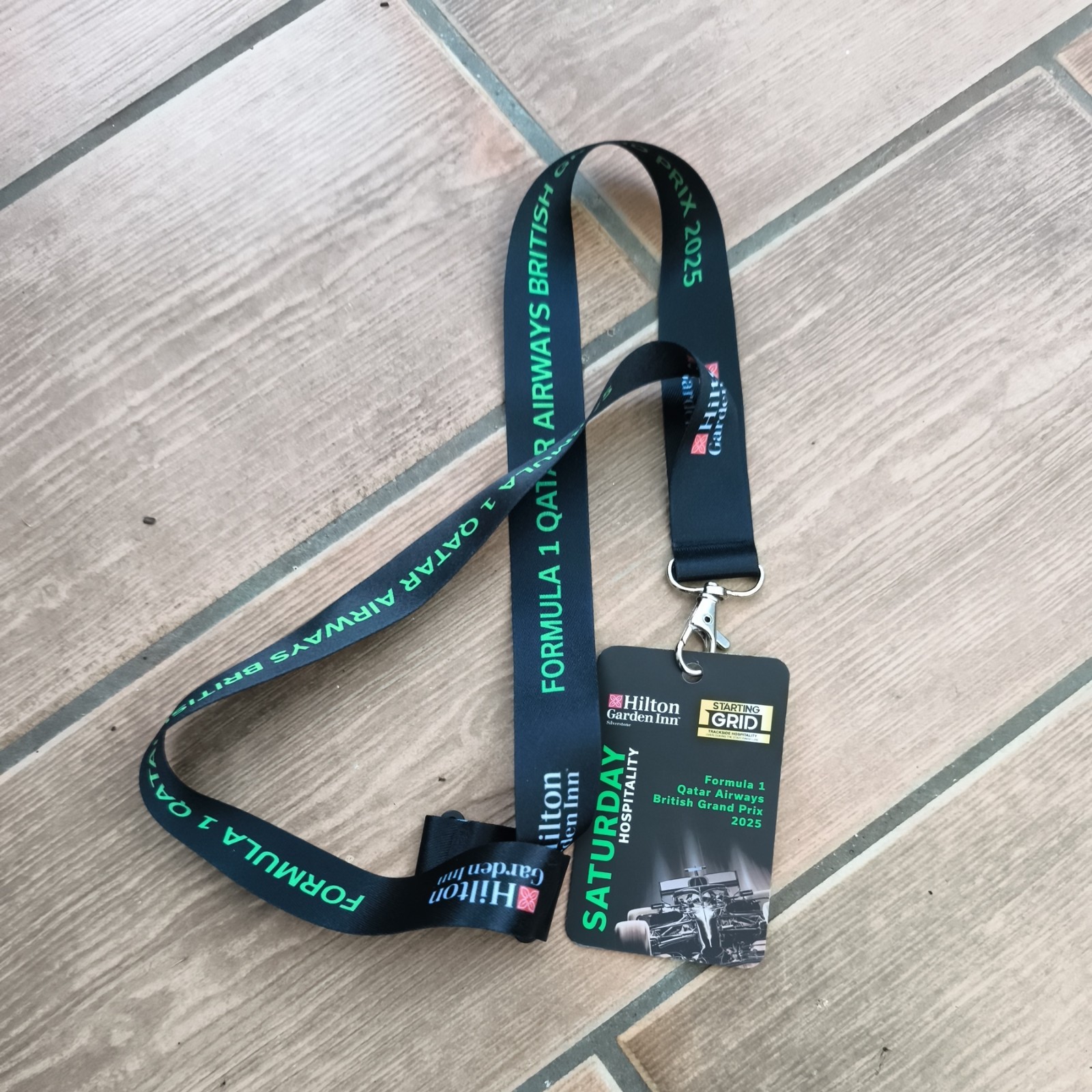 F1. Formula One Lanyard 2025 Silverstone Hilton Garden Inn Saturday. Hospitality