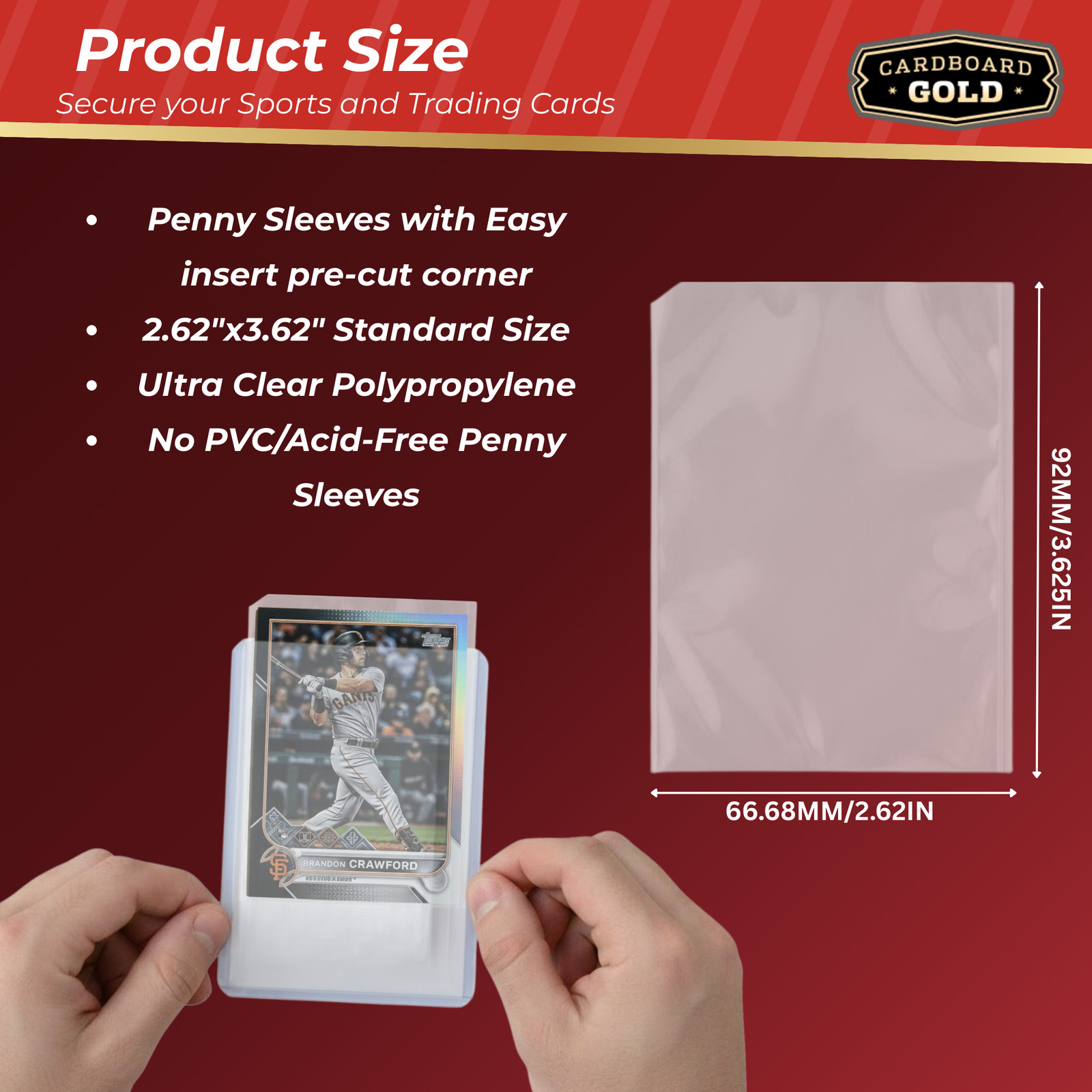 1000 CBG Premium Easy Glide Notched Easy Loading Trading Card Soft Sleeves – NEW
