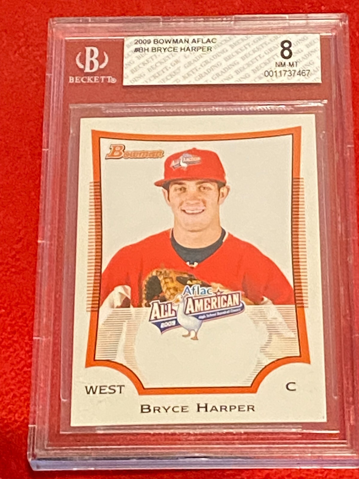 BRYCE HARPER – 2009 Bowman AFLAC Rookie (Philadelphia PHILLIES) MVP RC QTY BGS 8