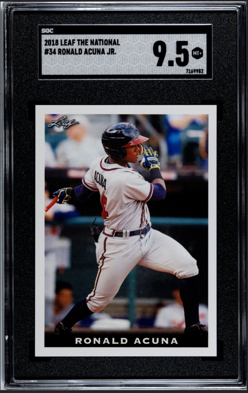 2018 Leaf The National Baseball #34 Ronald Acuna Jr Rookie Card Braves SGC 9.5