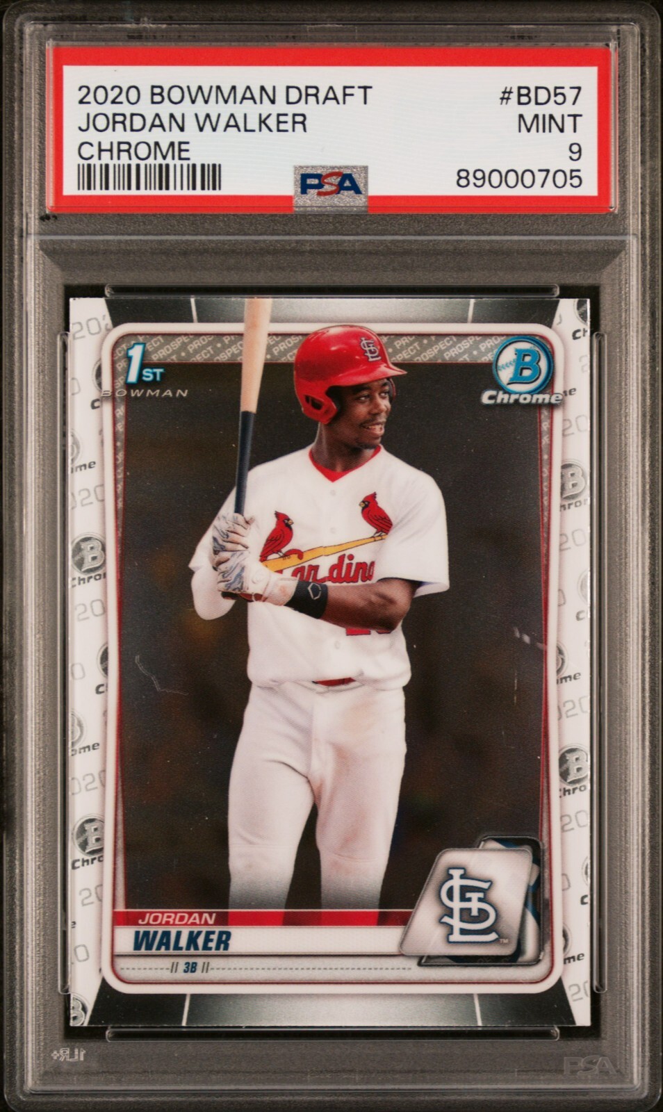 2020 BOWMAN DRAFT CHROME JORDAN WALKER 1ST BOWMAN PSA 9 MINT