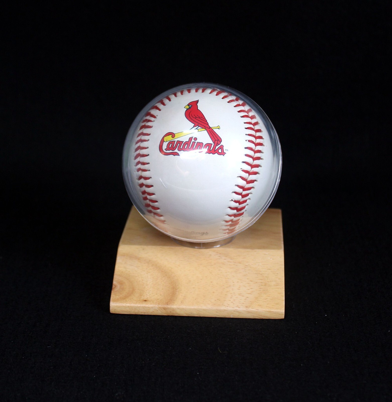 Acrylic Baseball Display Stand with Wooden Base