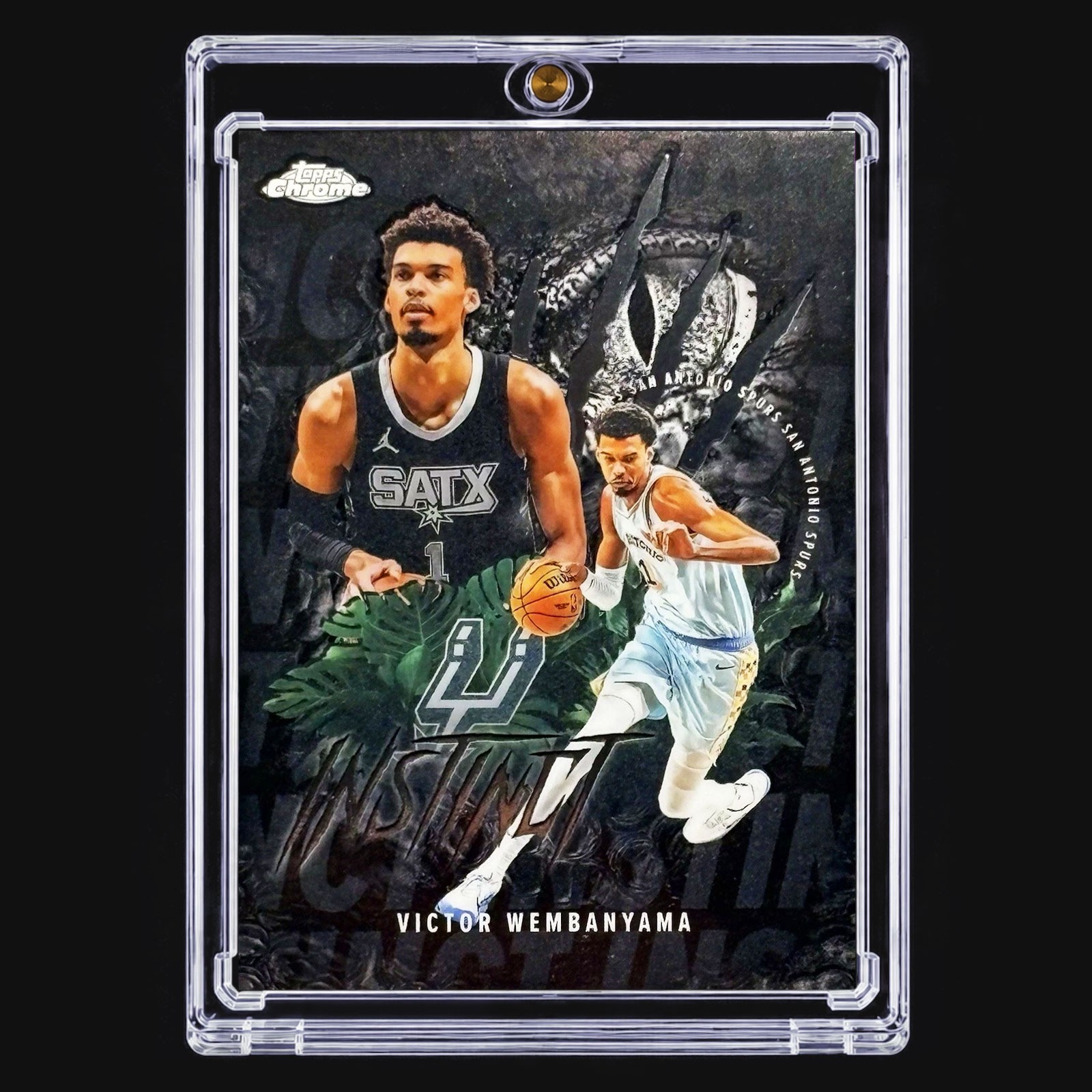 VICTOR WEMBANYAMA BLACK GRAFFITI RARE INSERT Chrome Prizm Spurs Blackout Monster
