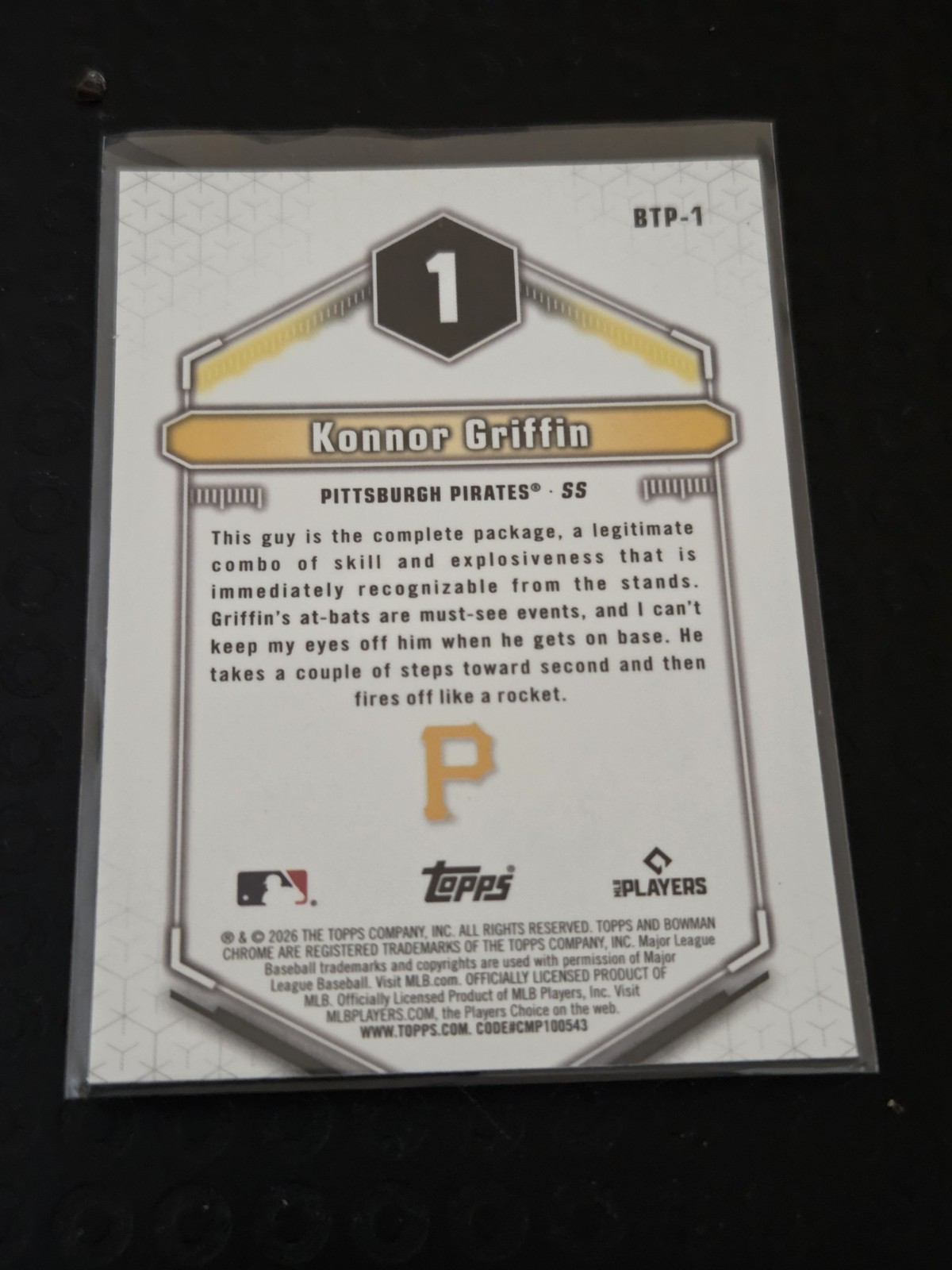 2026 Bowman Baseball Chrome Top 100 BTP-1 Konnor Griffin