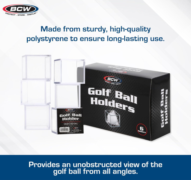 BCW Golf Ball Square – Holder & Display Case (Box of 6 Cubes)