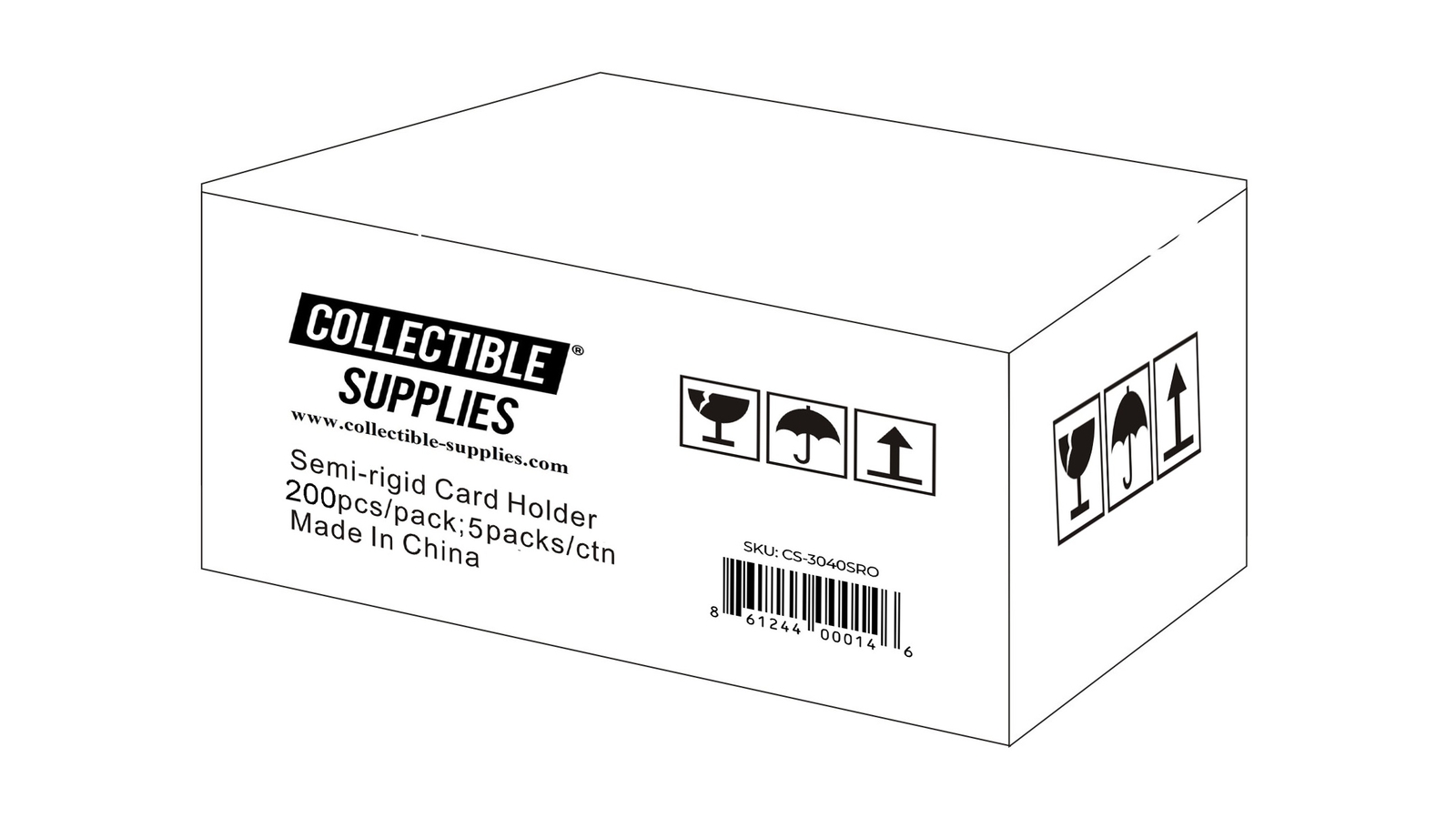 1 case – 1000 TALL Semi-Rigid Card Holders Oversize for Sending Cards to Grade