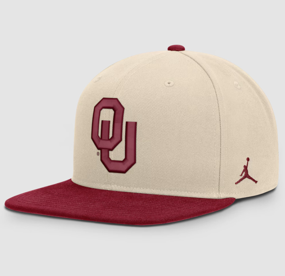 Oklahoma Sooners Jordan Brand Unisex Campus Prep Snapback Hat – Natural/Crimson