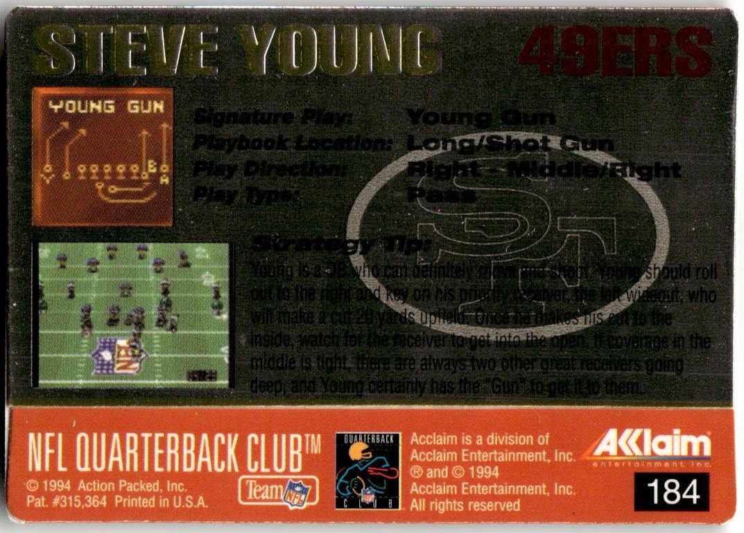 1994 Action Packed #184 Steve Young