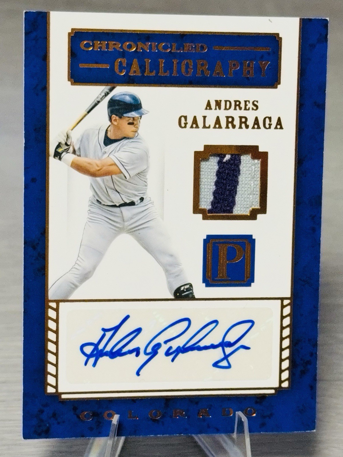 💫⚾️ANDRES GALARRAGA Panini Chronicles Chronicled Calligraphy Patch Auto /10⚾️💫