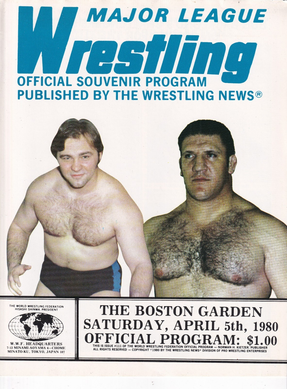 Major League Wrestling #111 1980 at Boston Garden Bruno Sammartino/Bob Backlund