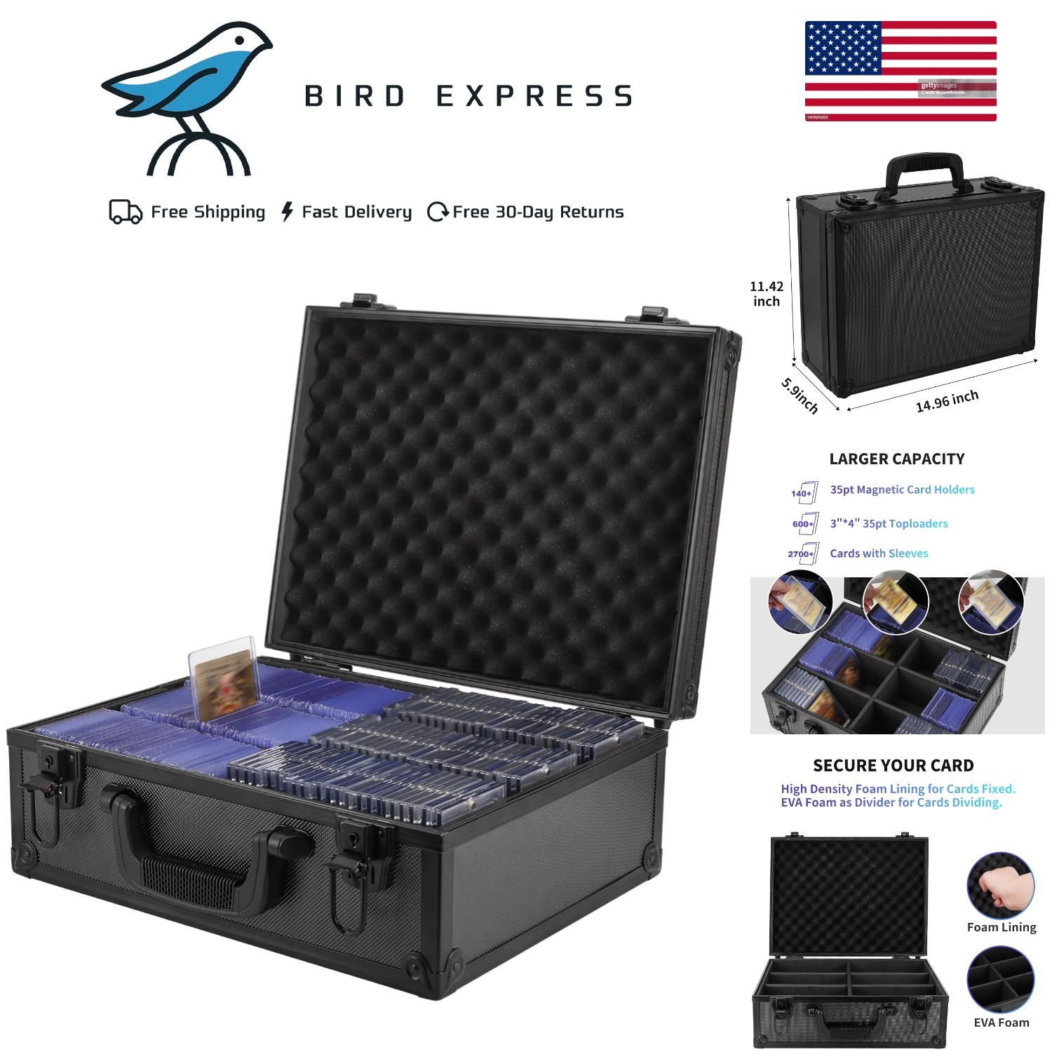 Toploader Card Storage Box for Trading Cards Holds 600+ for 3×4″ 35pt, Hard Case