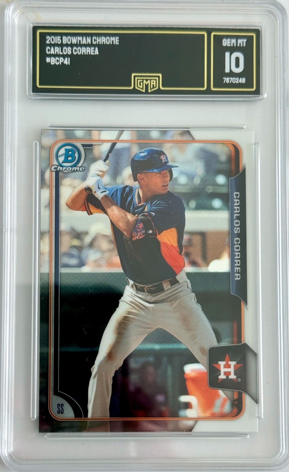 2015 Bowman Chrome Carlos Correa #BCP41 Rookie RC GMA 10 GEM MINT Astros
