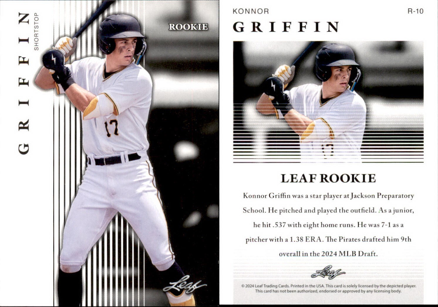 2024 Leaf ROOKIE KONNOR GRIFFIN #R-10 PITTSBURG PIRATES