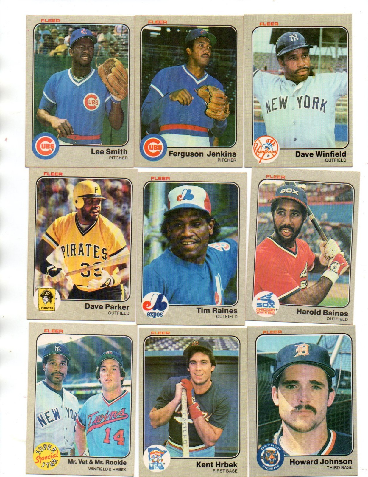 1981-1984 Fleer Lot. 375+ cards, almost 50 HOFers. No creases, or duplicates!