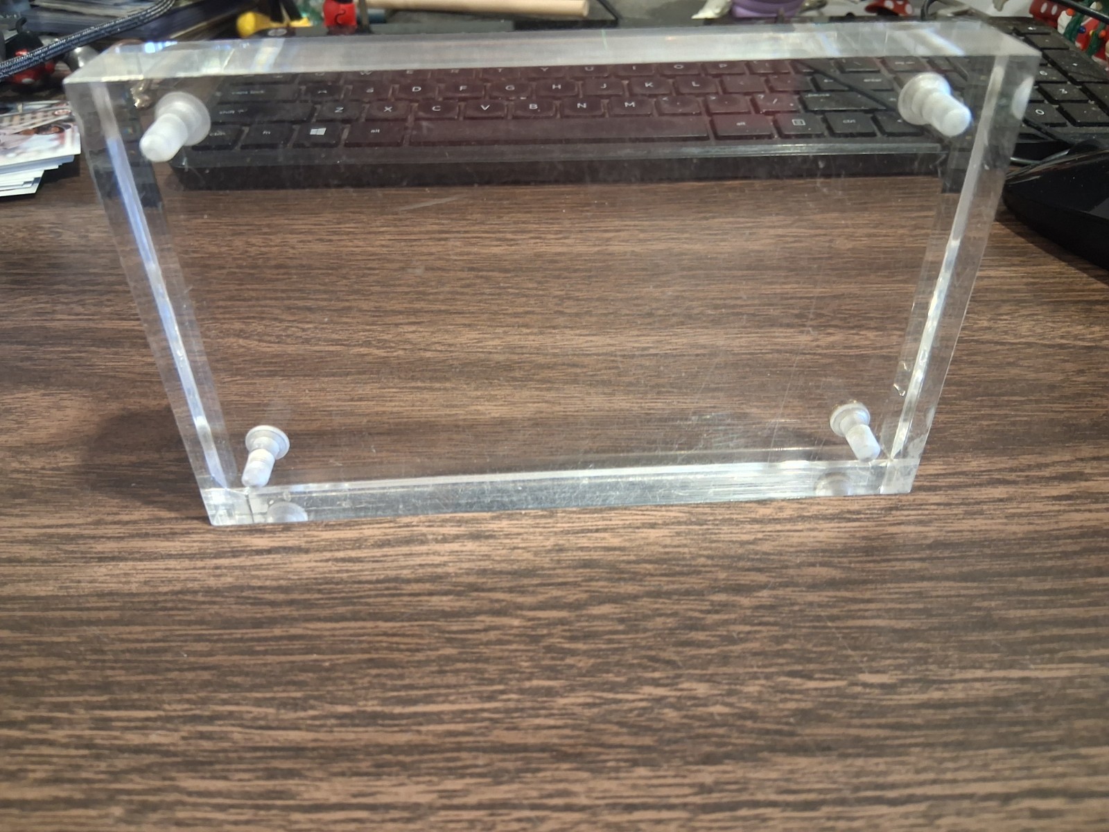 (ONE) BASEBALL CARD ACRYLIC GLASS PROTECTIVE CLEAR HOLDER, 6″ x 3.5″, 1″ THICK