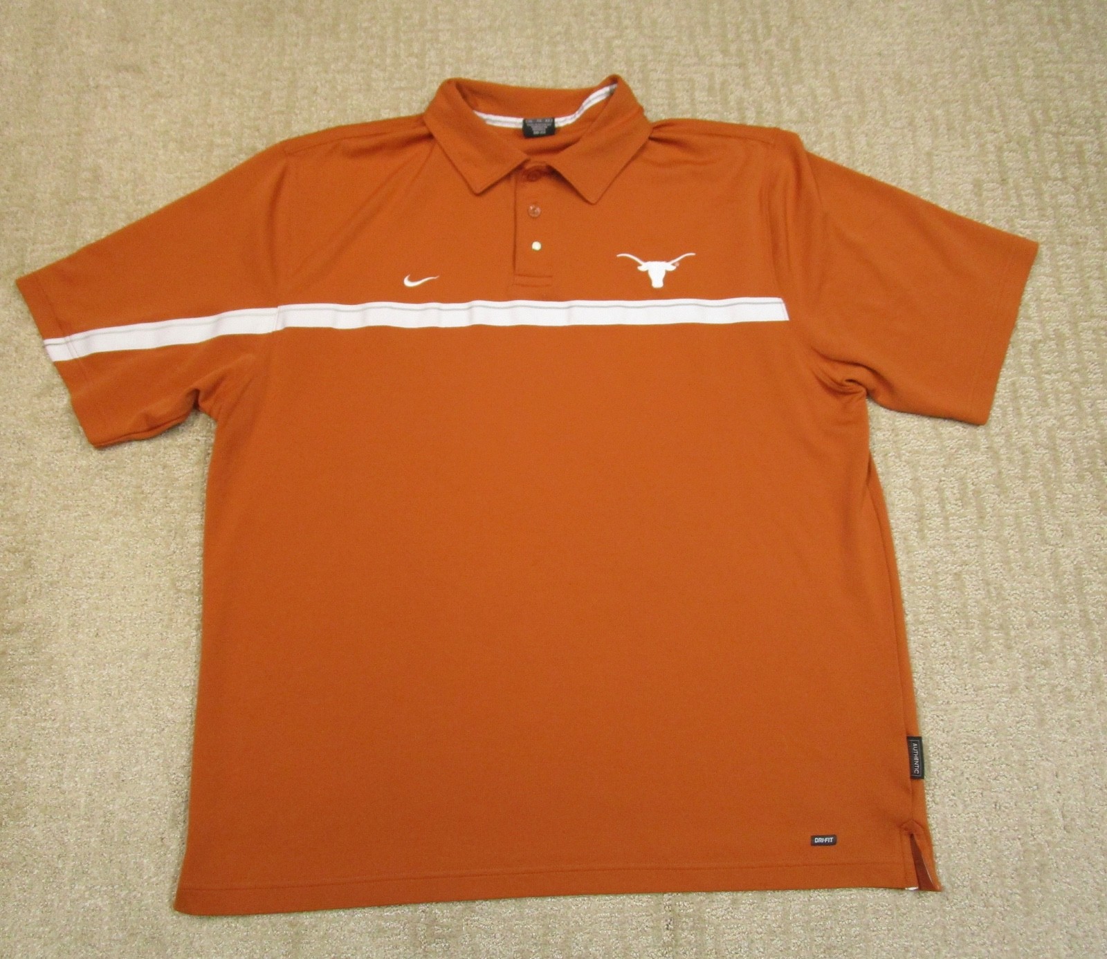 Vintage Texas Longhorns Polo Shirt Men XL Orange NCAA College Football Nike Y2K