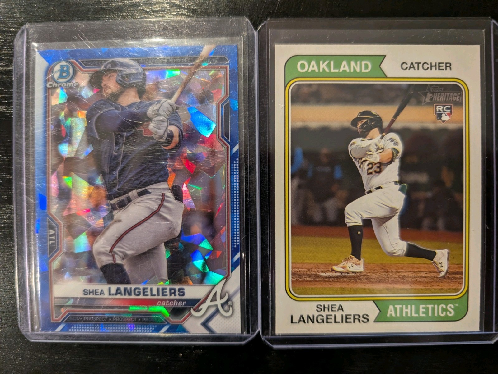 2023 Topps Heritage, 2019 Saphire Shea Langeliers Rookie Oakland Athletics 2
