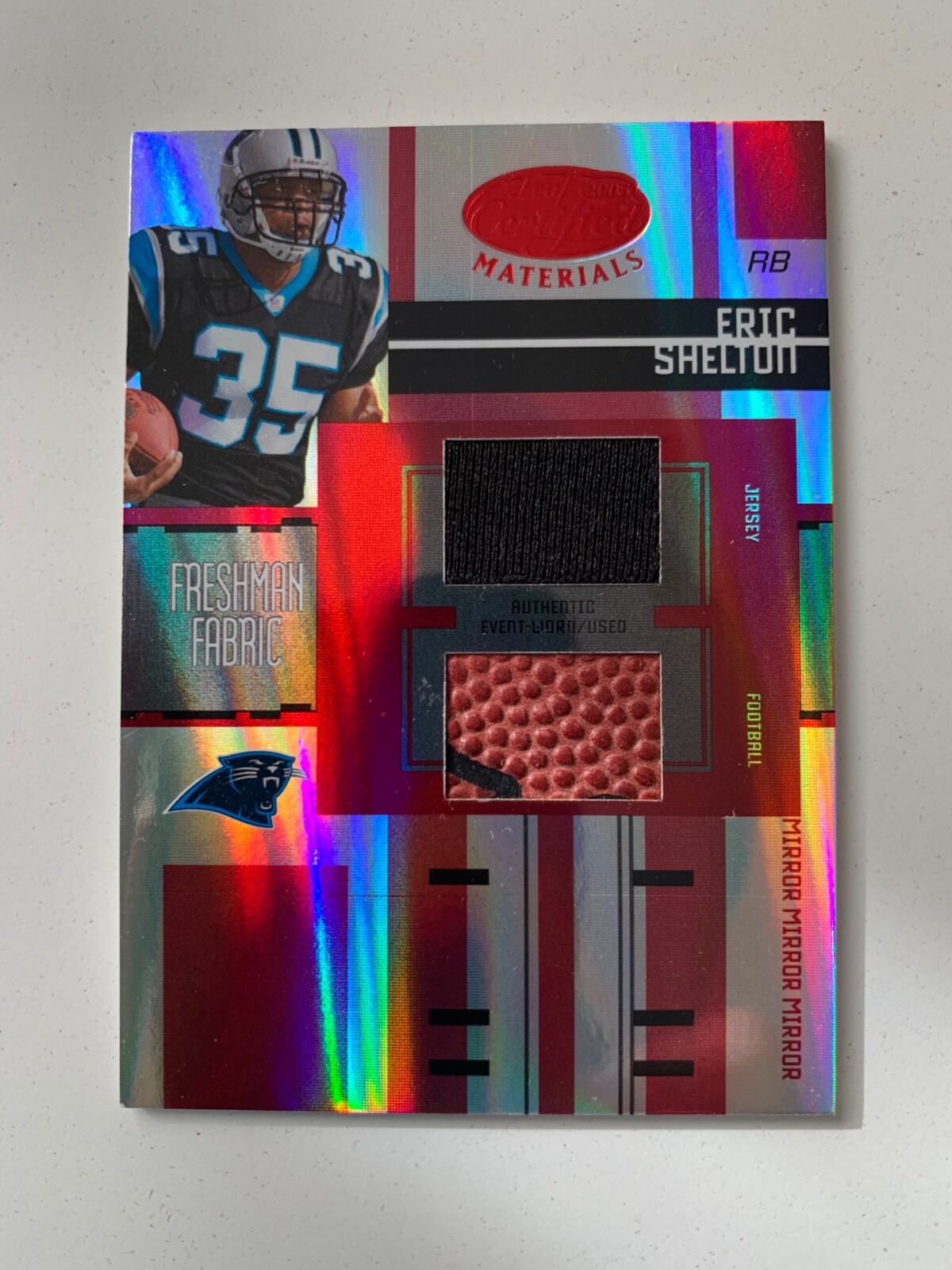 2005 Leaf Certified rc rainbow ERIC SHELTON 1/1 /5 /25/50/150 Carolina Panthers