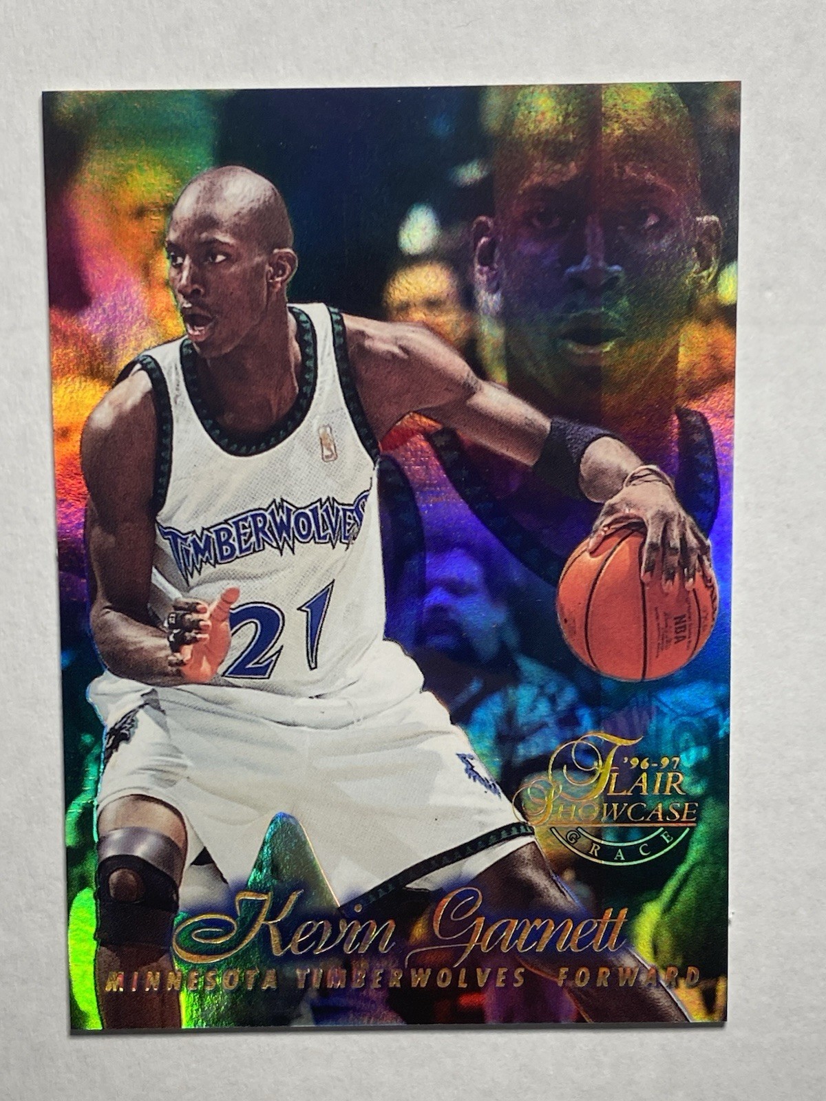 1996-97 Flair Showcase Kevin Garnett Row 1 #21 HOF Minnesota Timberwolves