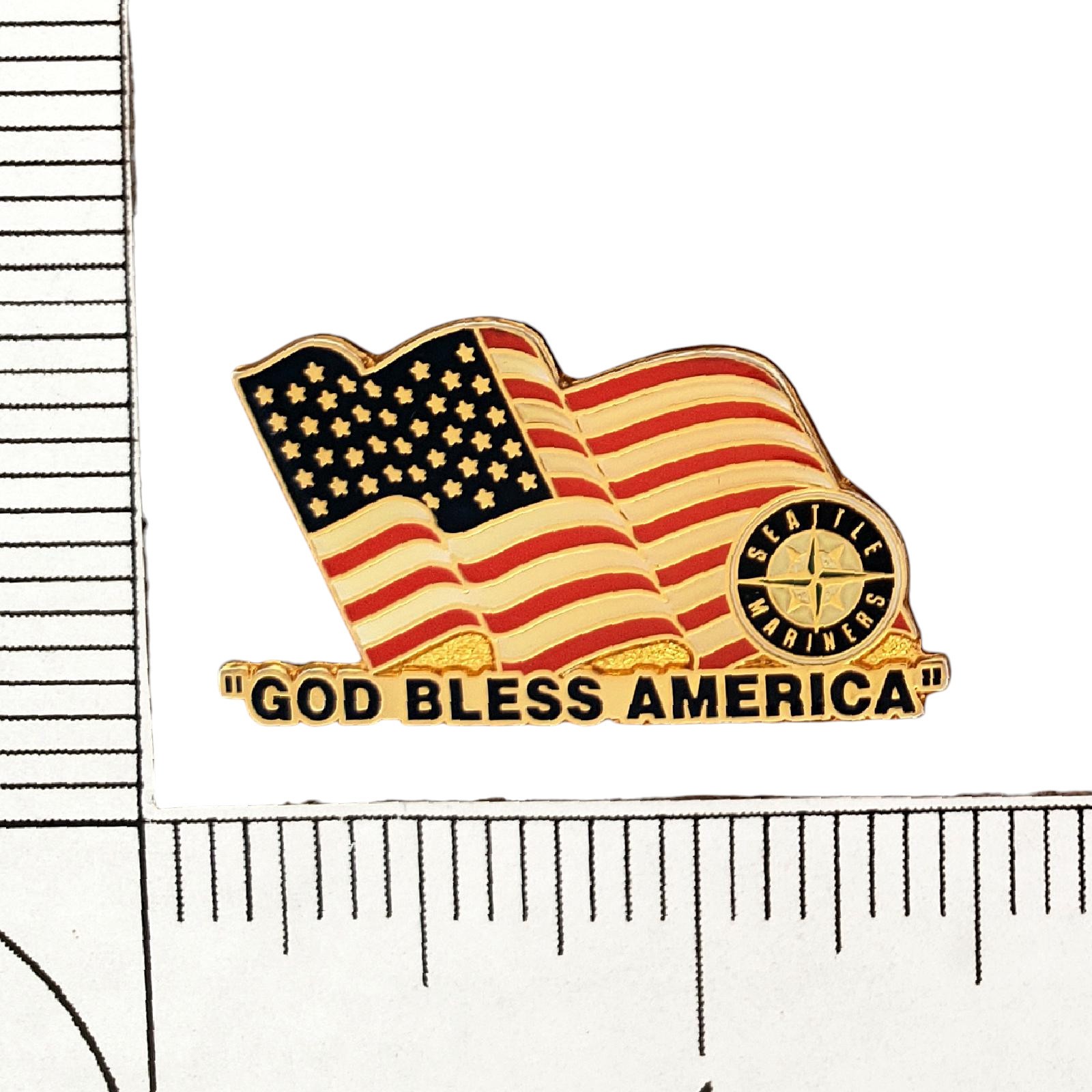 Seattle Mariners God Bless America Lapel Pin MLBP 2001 USA Flag Patriotic MLB