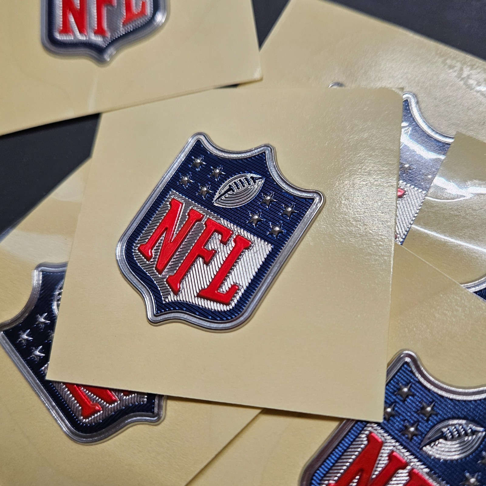 1 Silver NFL Shield MVP Iron On Plastic Jersey Patch, limited time, New