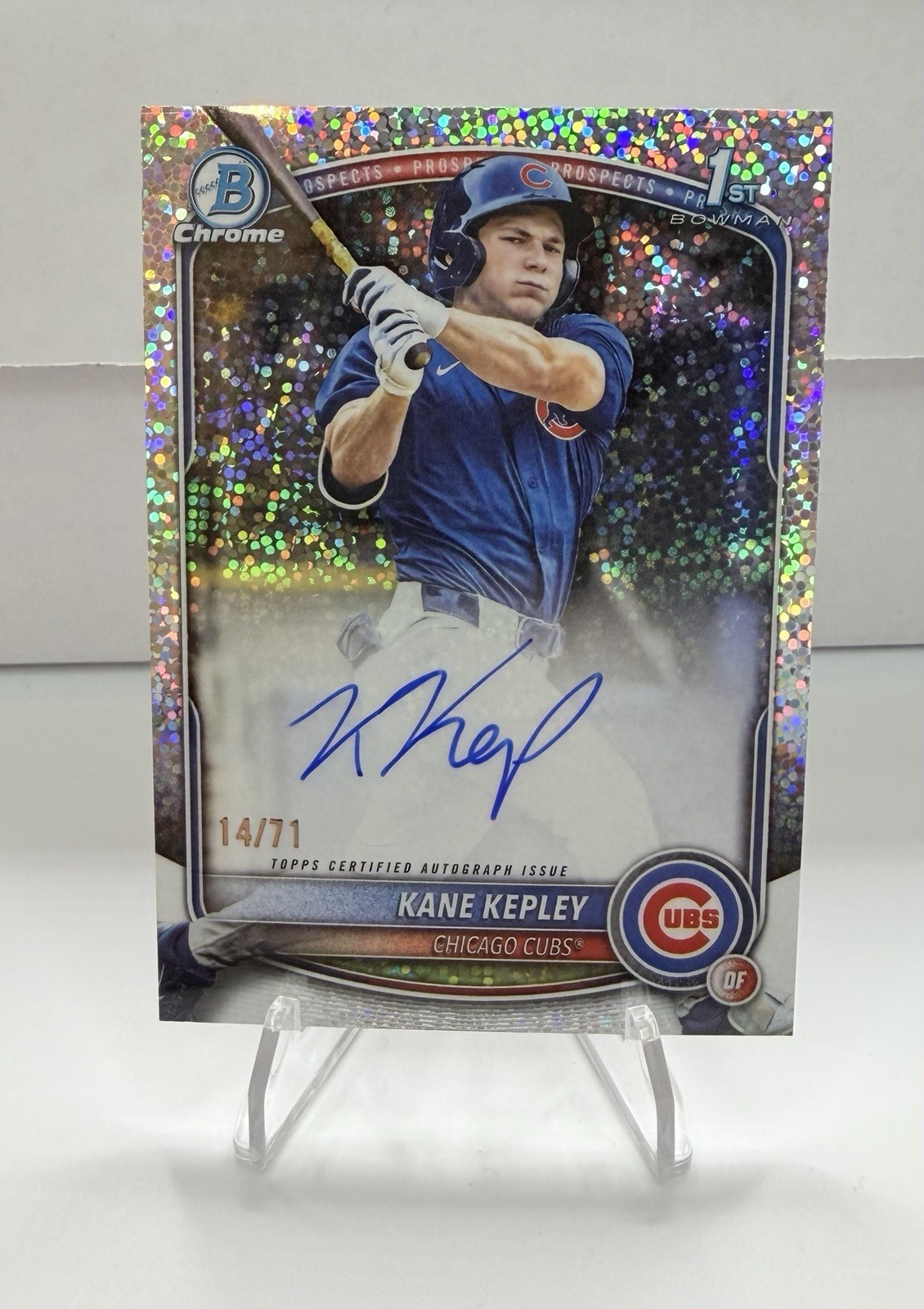 Kane Kepley 2025 Bowman Chrome 1st Bowman Auto Sparkle Refractor SP #/71 #CPA-KK