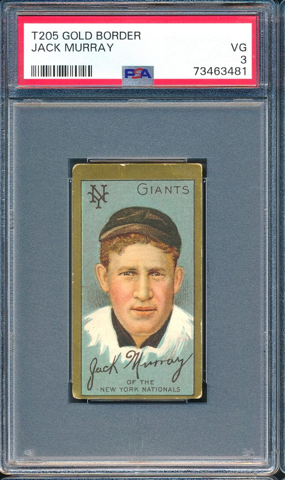 1911 T205 Sweet Caporal: JACK MURRAY New York Giants Sharp & Clean ~ PSA 3
