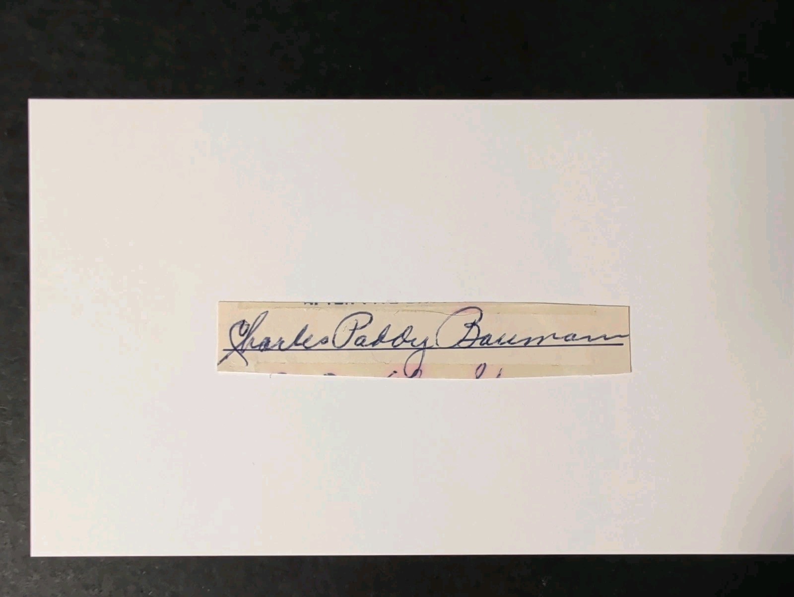 Paddy Baumann (d.1969) Signed Cut Debut 1911 Detroit Tigers New York Yankees