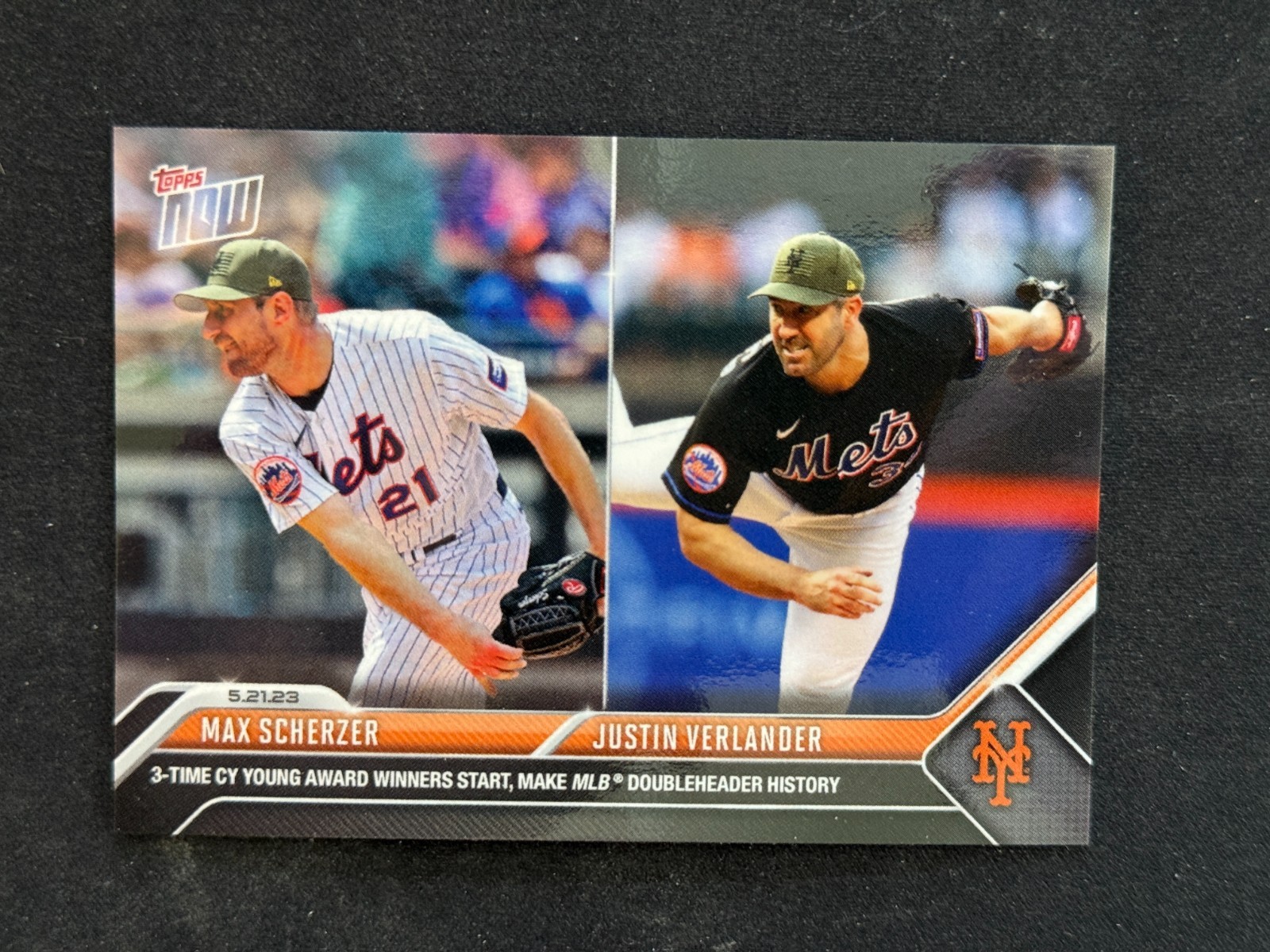 2023 Topps NOW #327 MAX SCHERZER JUSTIN VERLANDER 3 TIME CY YOUNG DOUBLEHEADERS