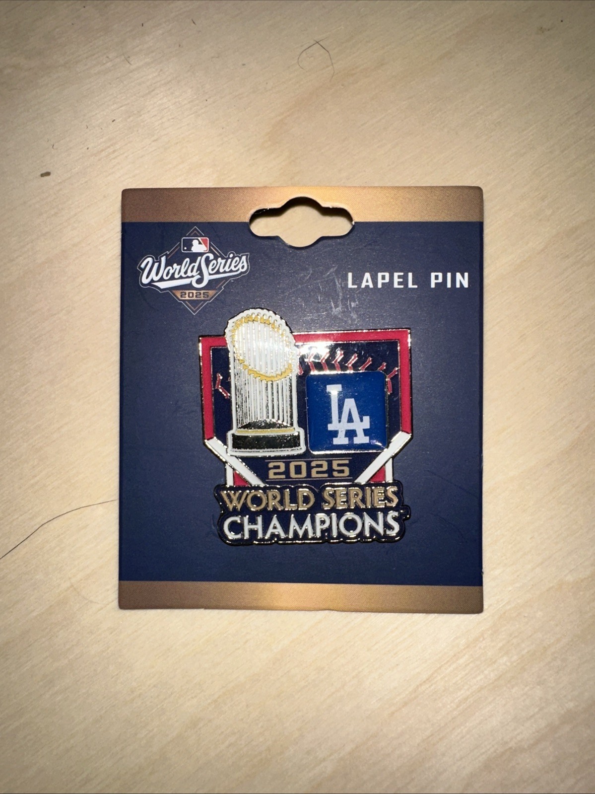 2025 LA Dodgers World Series Trophy Champions Pin. New
