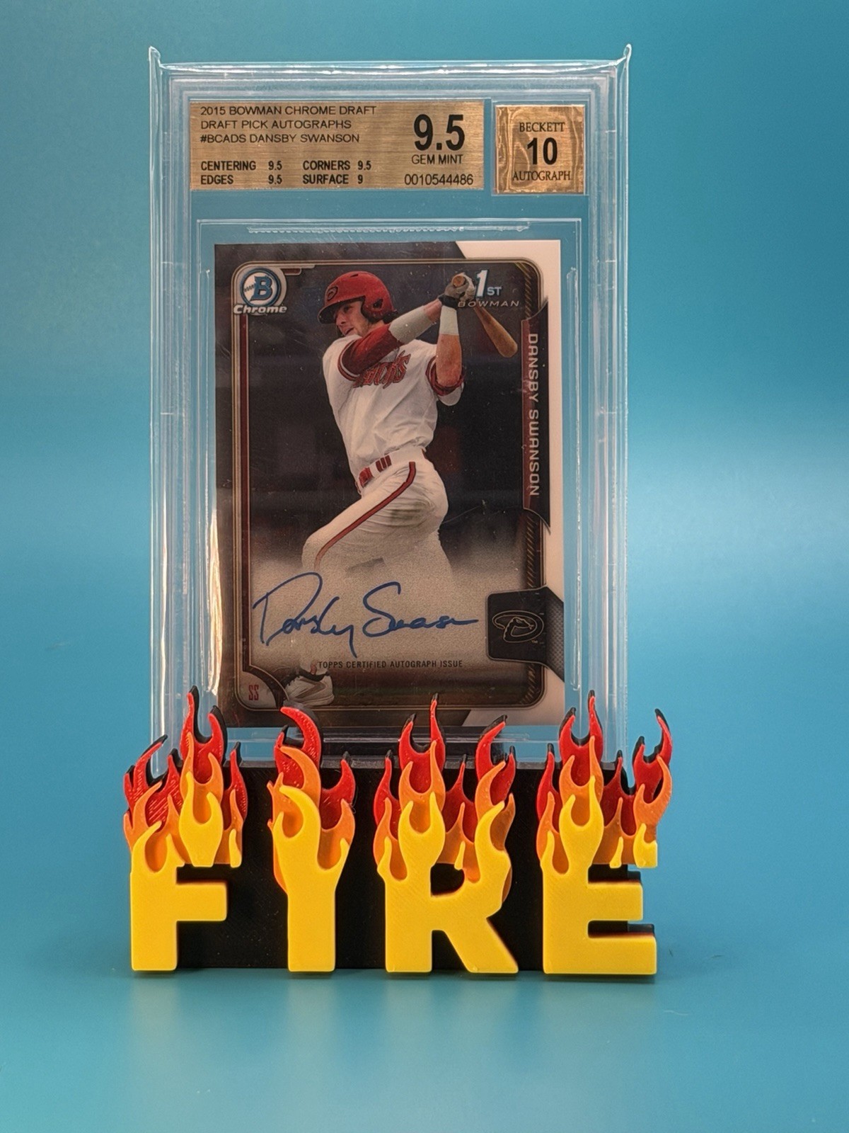 2015 Bowman Chrome Draft Pick Autographs On Card Dansby Swanson BGS 9.5 10 Auto
