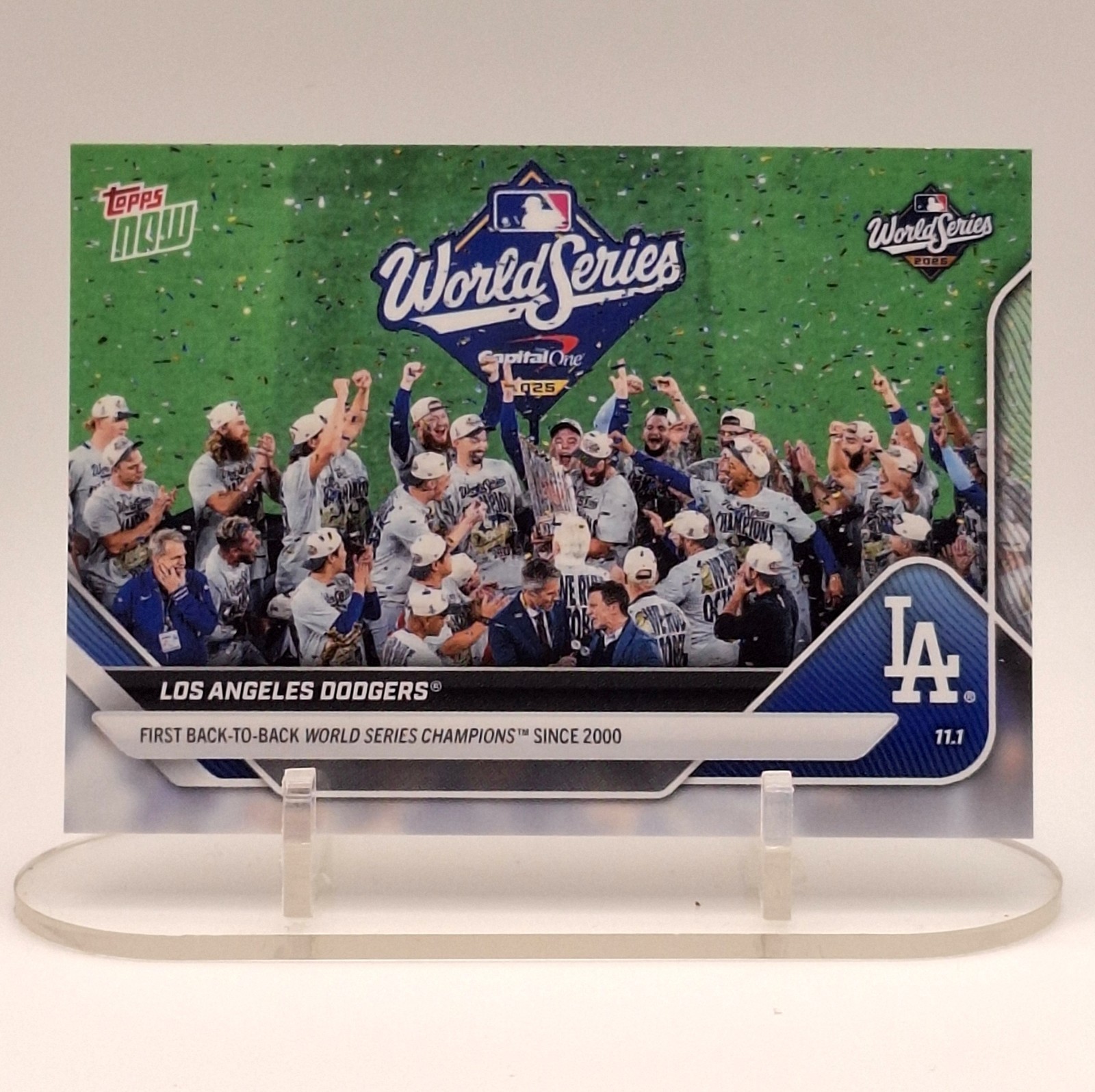 2025 Topps NOW Los Angeles Dodgers #929 First Back-to-Back World Series Champion