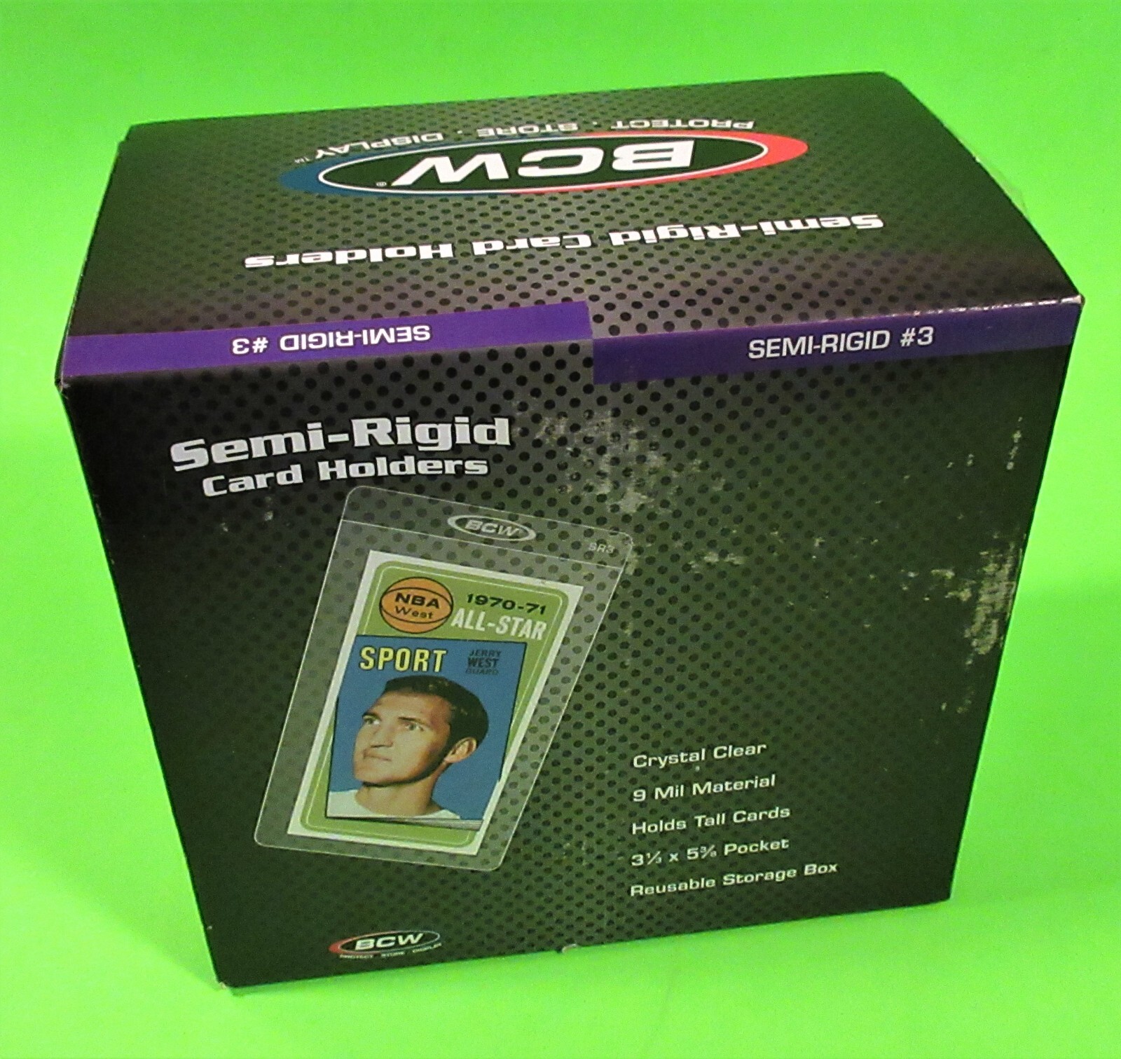 200 SEMI-RIGID CARD HOLDER #3 FOR TALL TRADING CARDS 9 MIL , 3 3/16 X 5 1/8 SR3